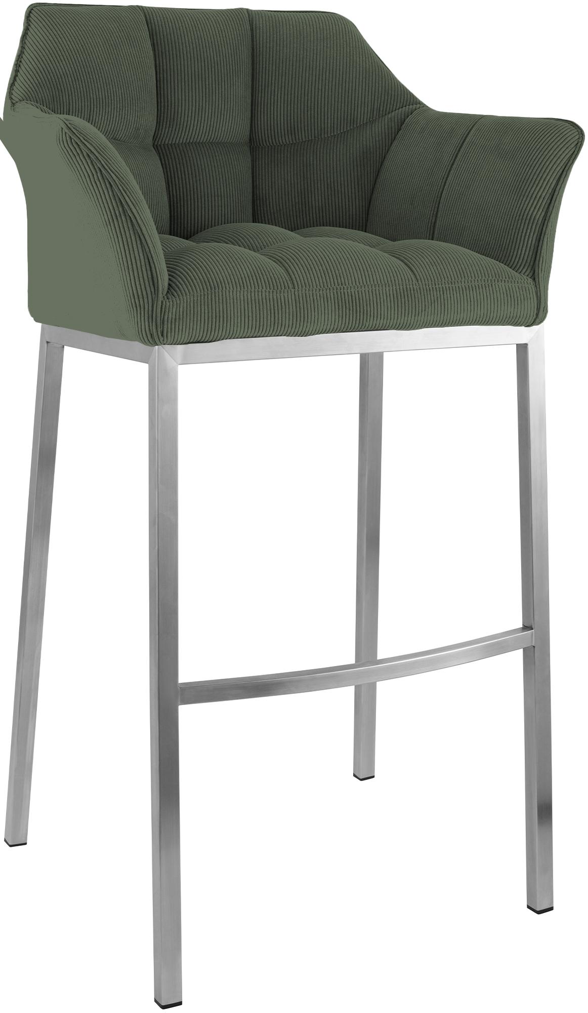 Barhocker Damaso E Cord mit 4-Fuß Gestell, grün