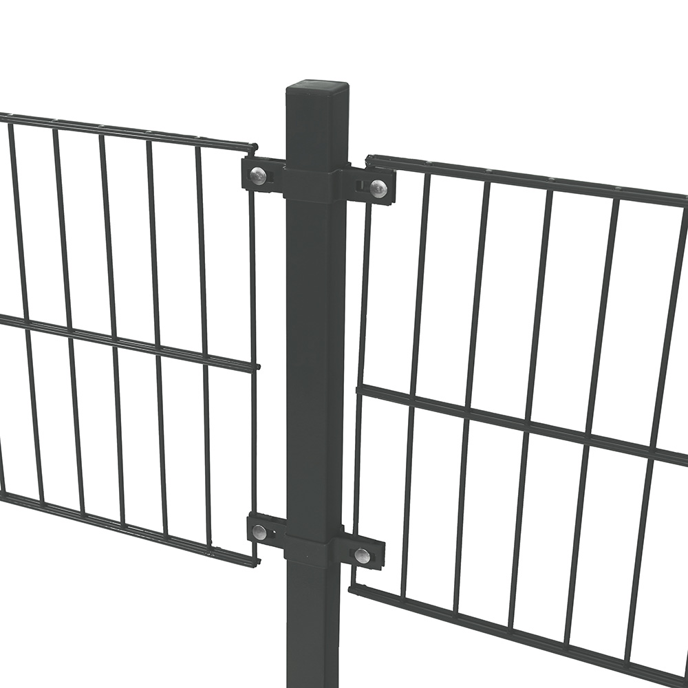 Doppelstabmattenzaun inkl. Eckpfosten MORATA Anthrazit / Grün - 160 cm x 46 m ohne Eckpfosten
