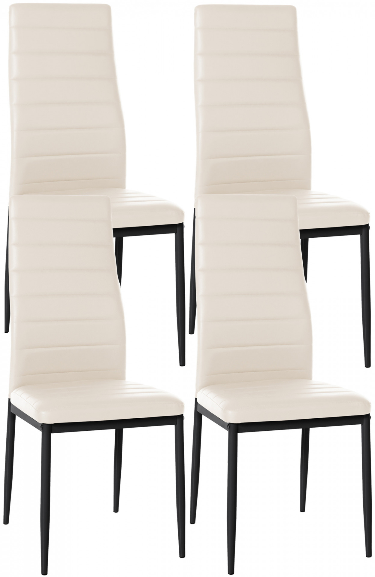 4er Set Esszimmerstühle Mayfair Kunstleder, creme