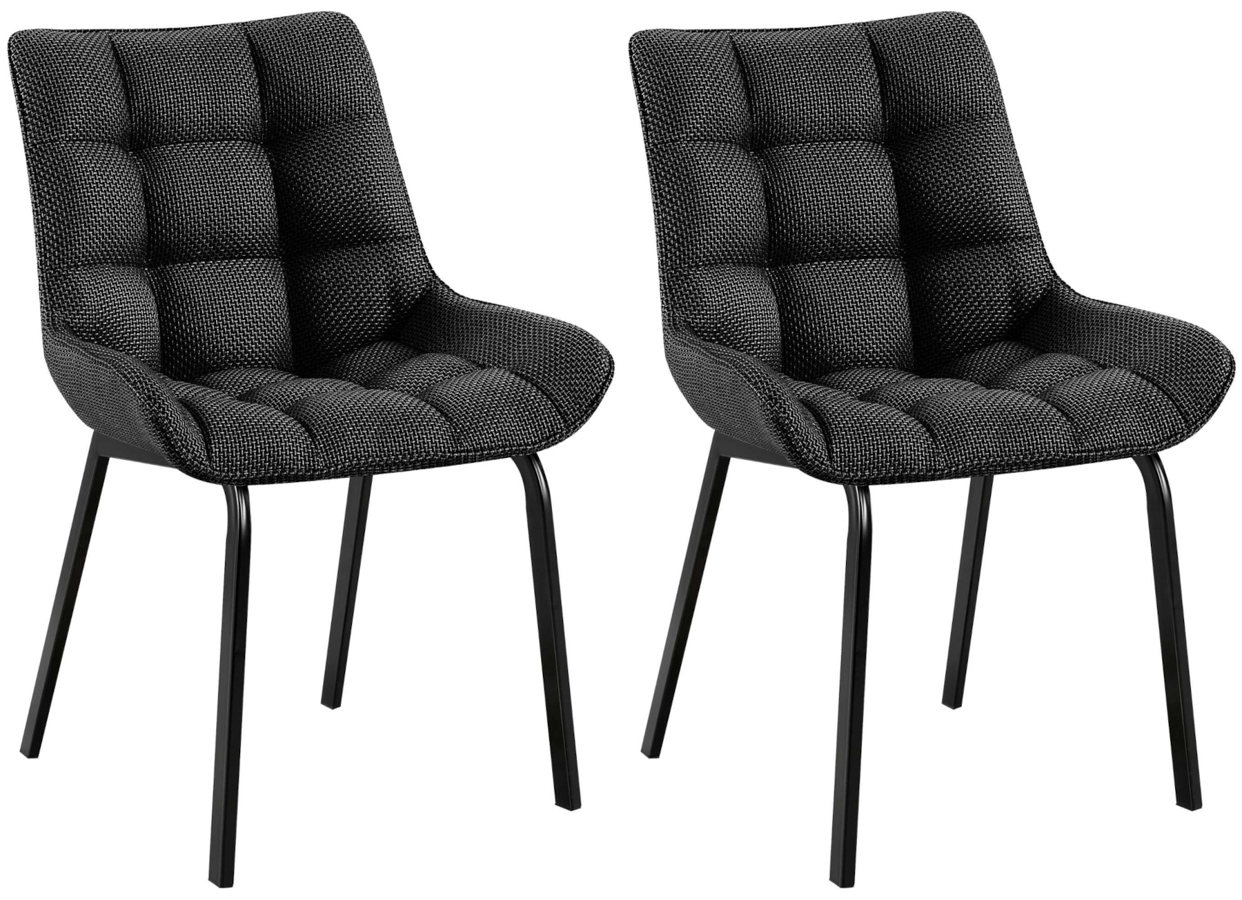 2er Set Stuhl Saranda Stoff schwarz, titangrau