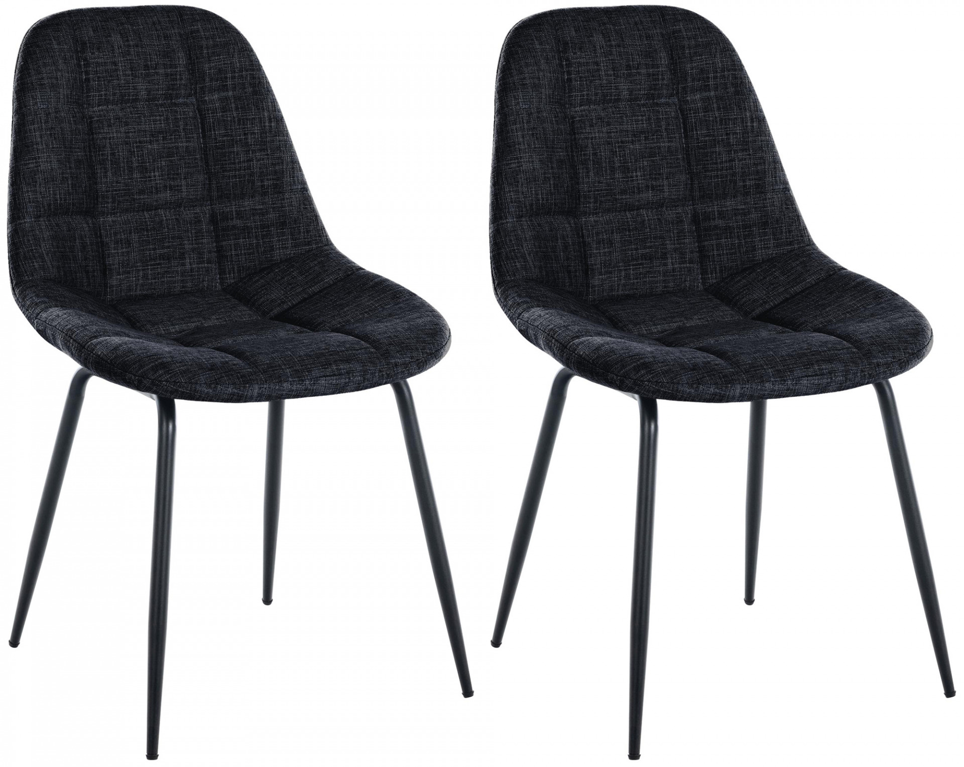2er Set Stuhl Tom Stoff, schwarz
