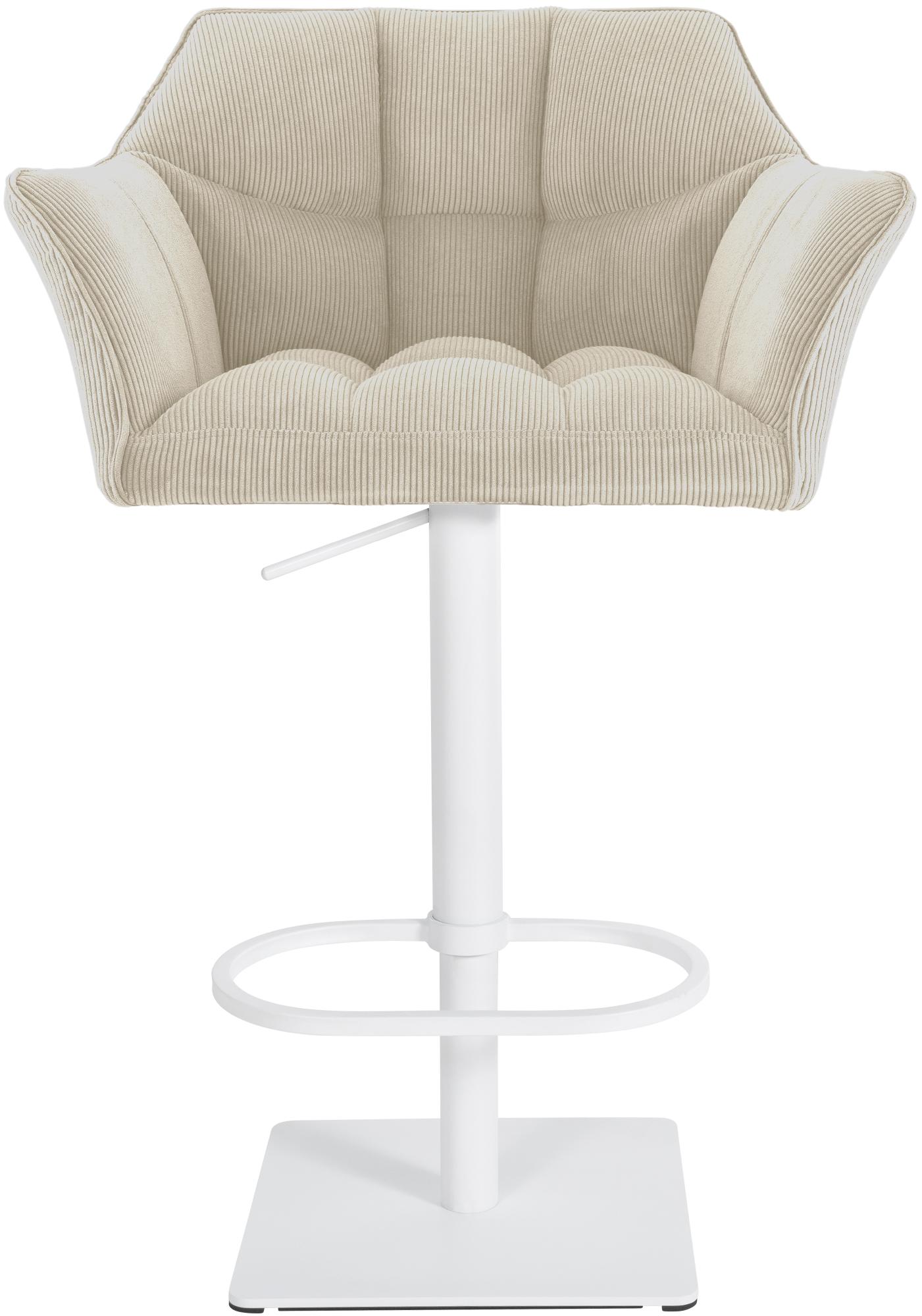 Barhocker Damaso W Cord, creme
