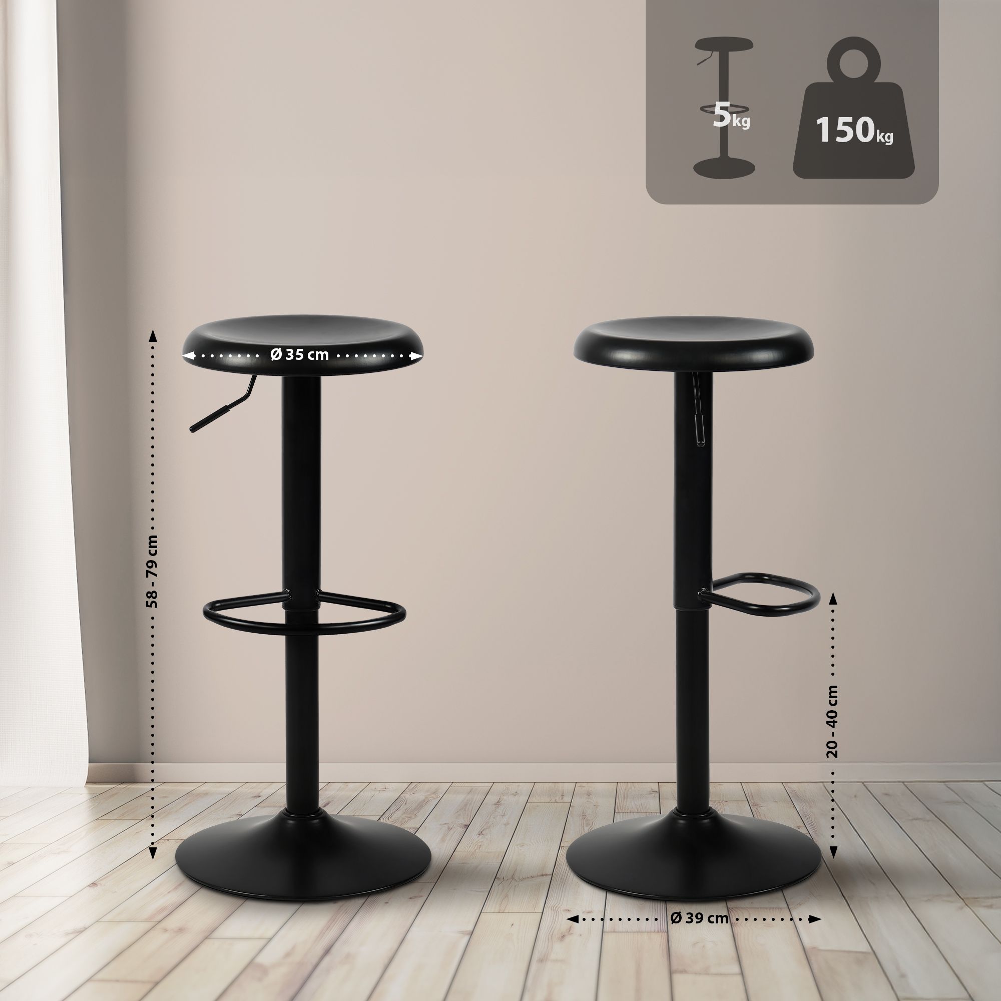 Barhocker Williston, schwarz