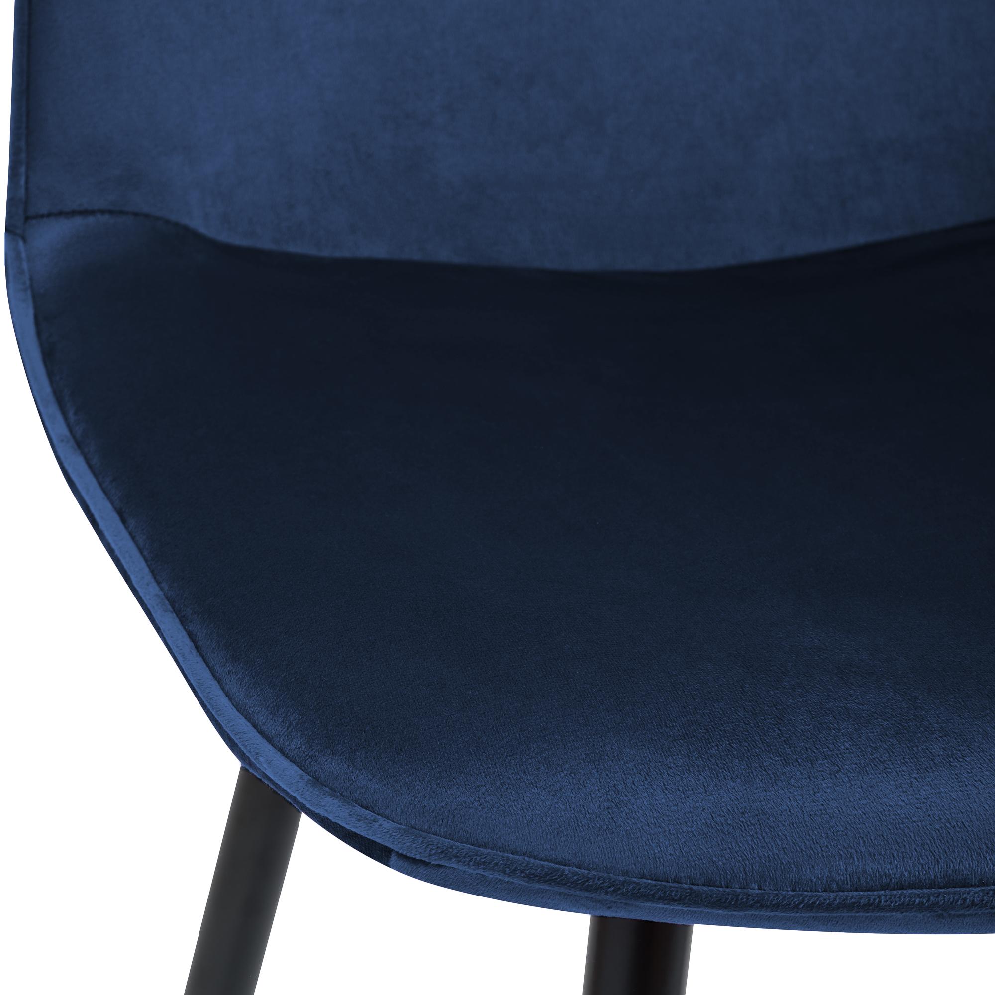 2er Set Esszimmerstuhl Maryam Samt, dunkelblau