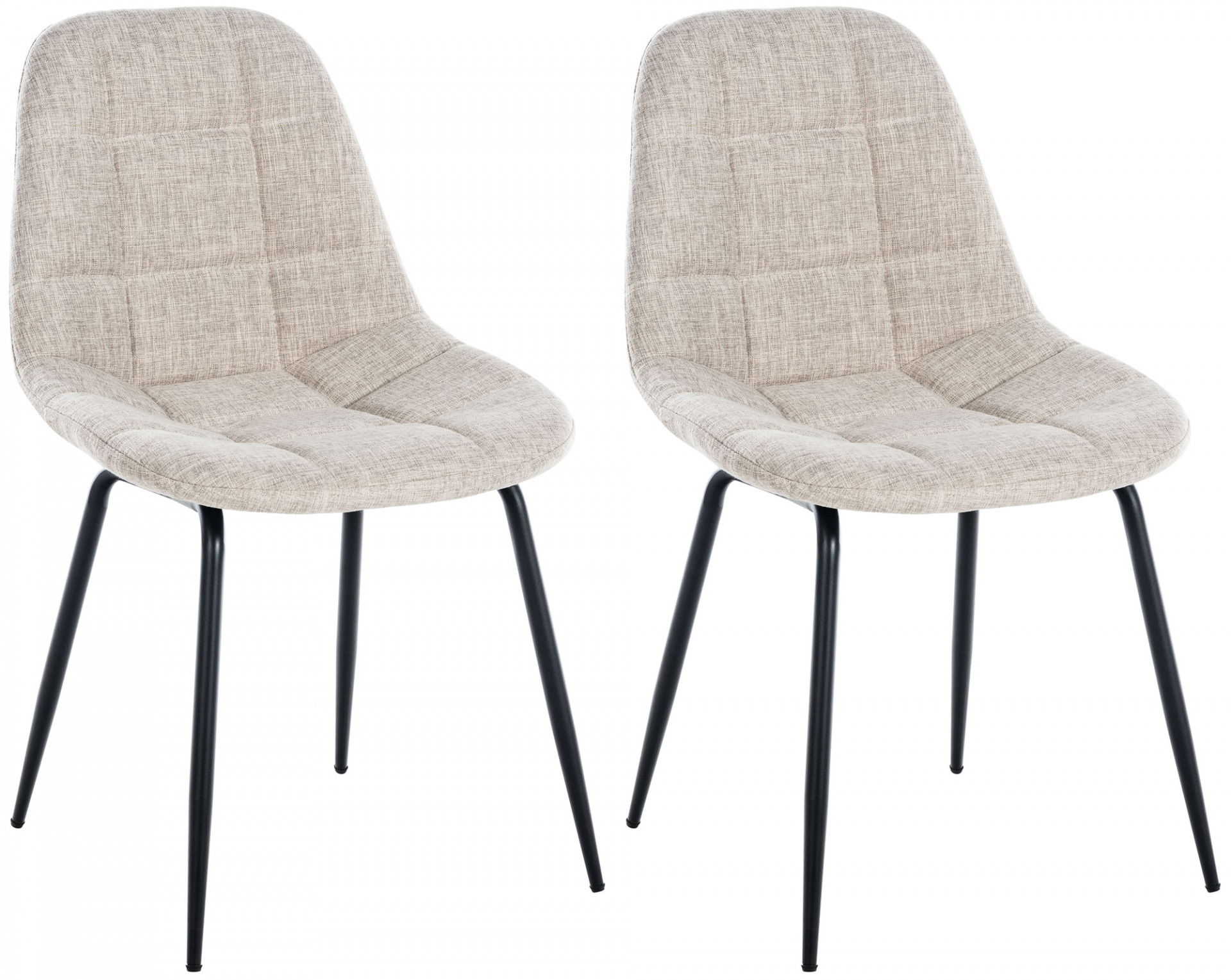 2er Set Stuhl Tom Stoff, creme
