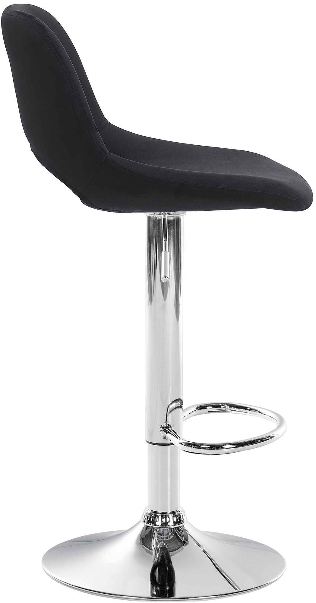 2er Set Barhocker Camden Samt chrom, schwarz