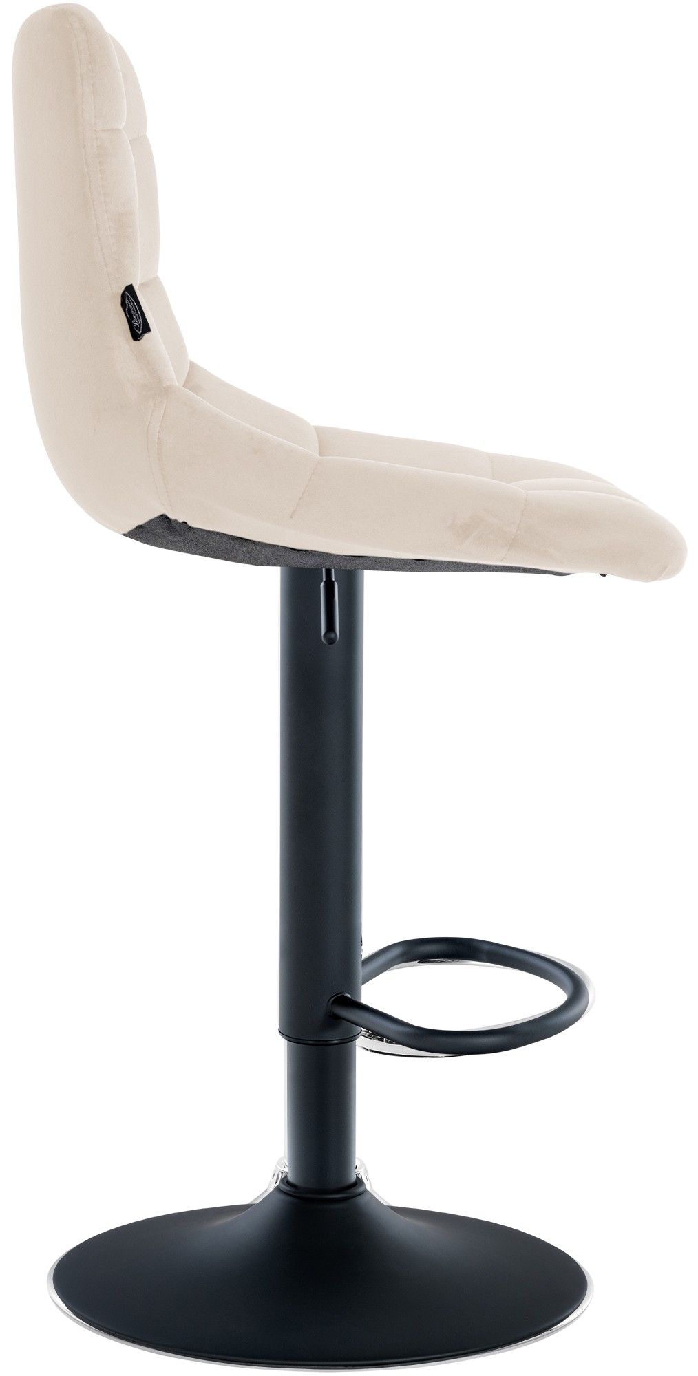 Barhocker Jerry Samt schwarz, creme