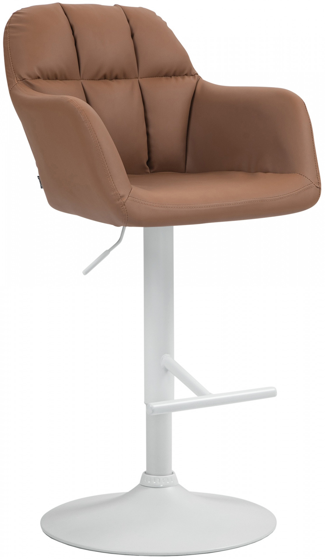 Barhocker Natoma Kunstleder weiß, hellbraun