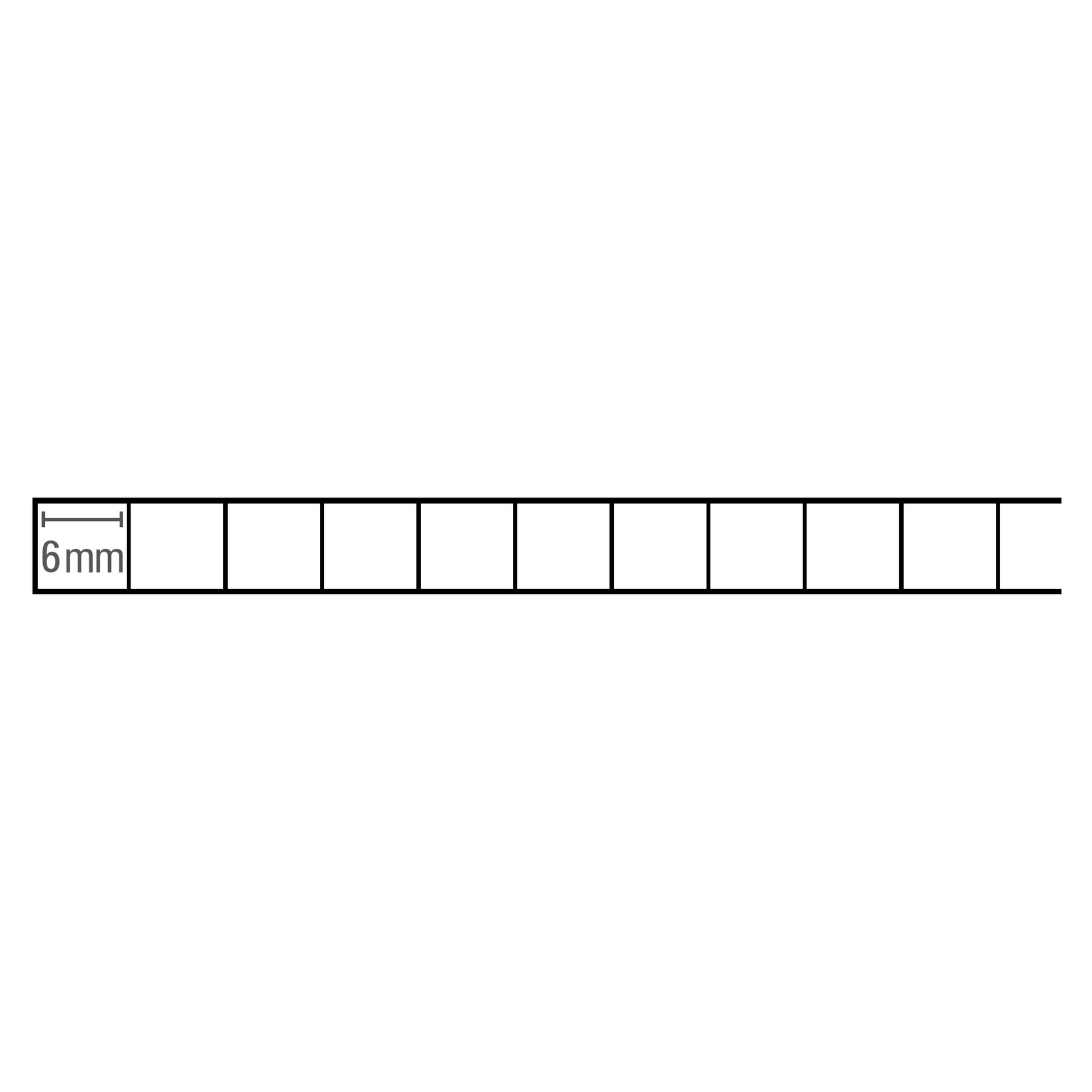Gewächshausplatte 6 mm, 720 x 1250 mm, SDP glasklar Polycarbonat