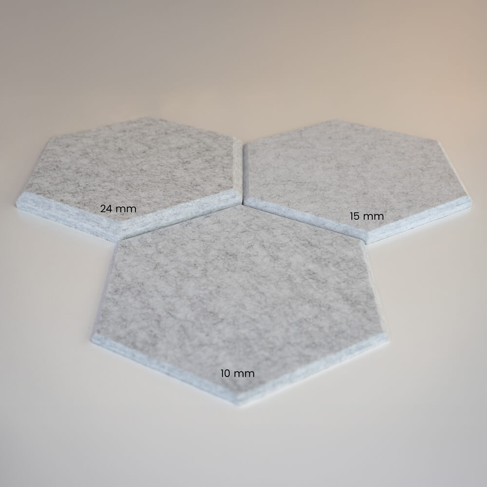 Akustikplatten Hexagon selbstklebend SILENT - 20er Set Hellgrau