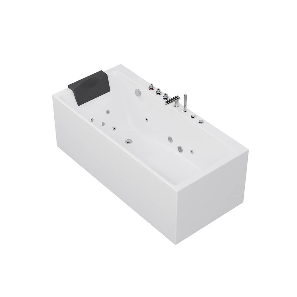 Whirlpool Badewanne mit ergonomischer Form BAKAL - Weiß