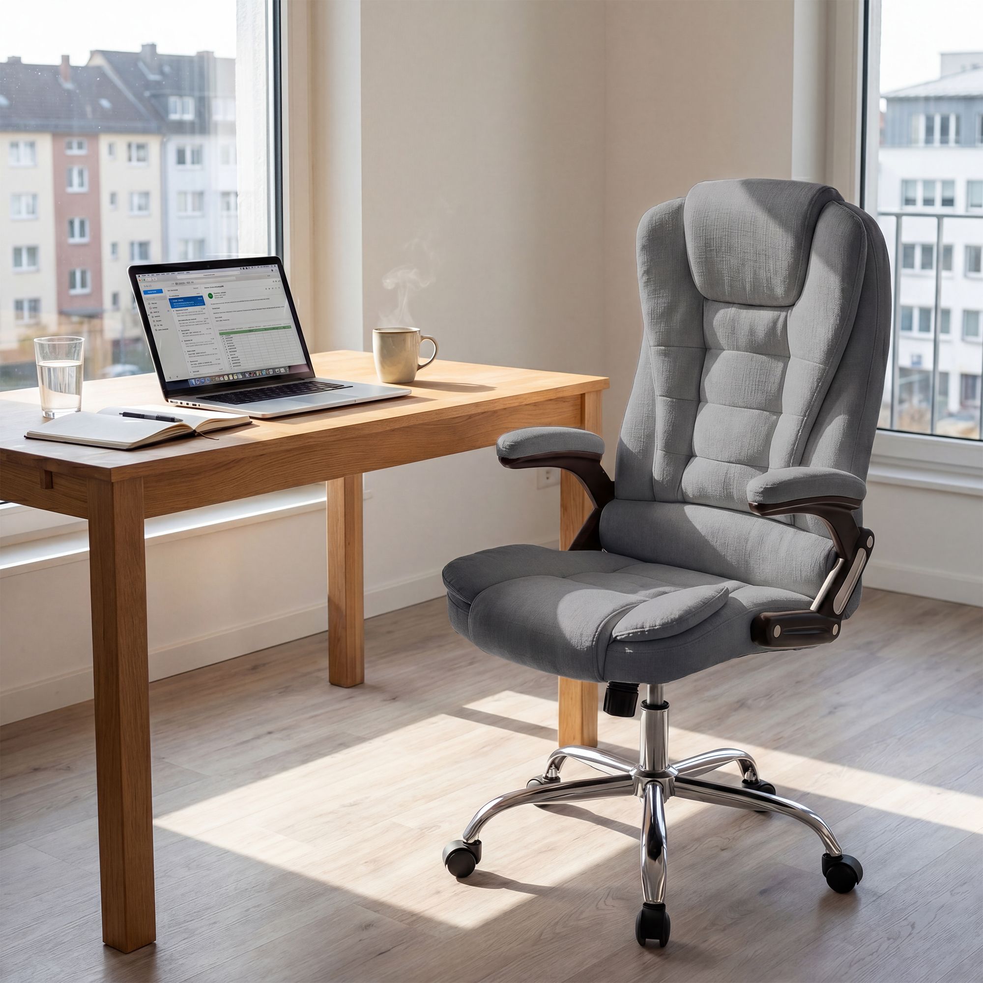 Bürostuhl Thor Stoff, grau
