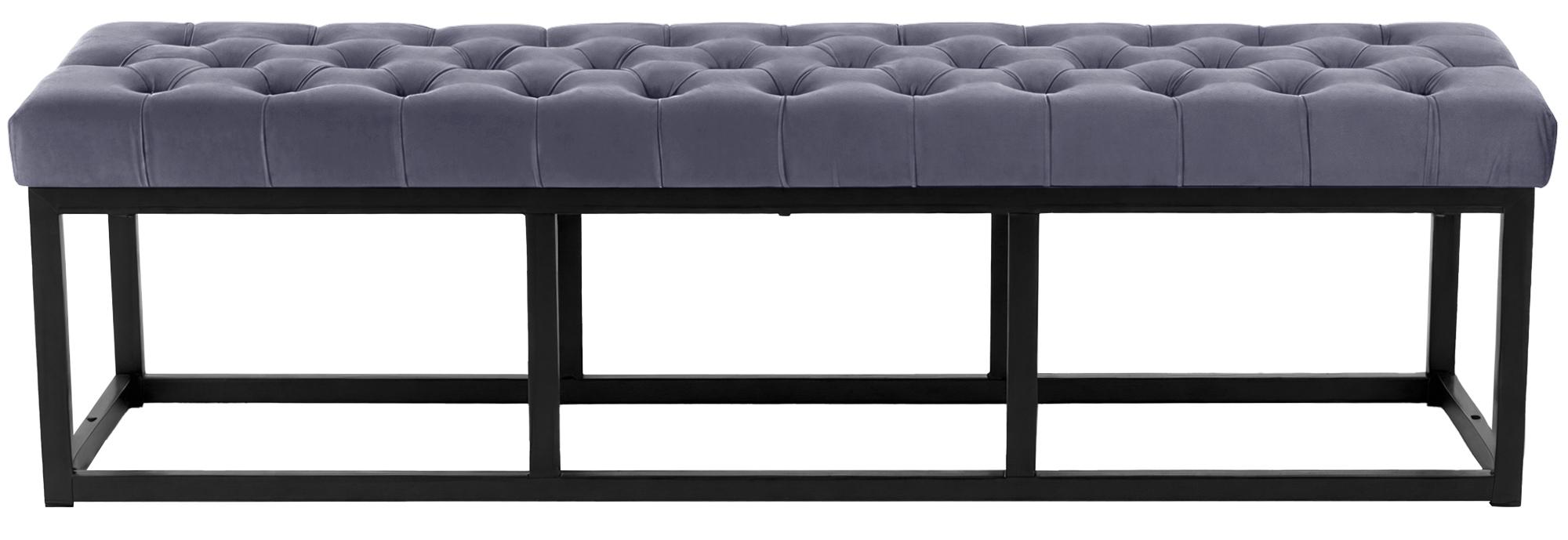 Sitzbank Polson Samt Schwarz 150 cm, grau