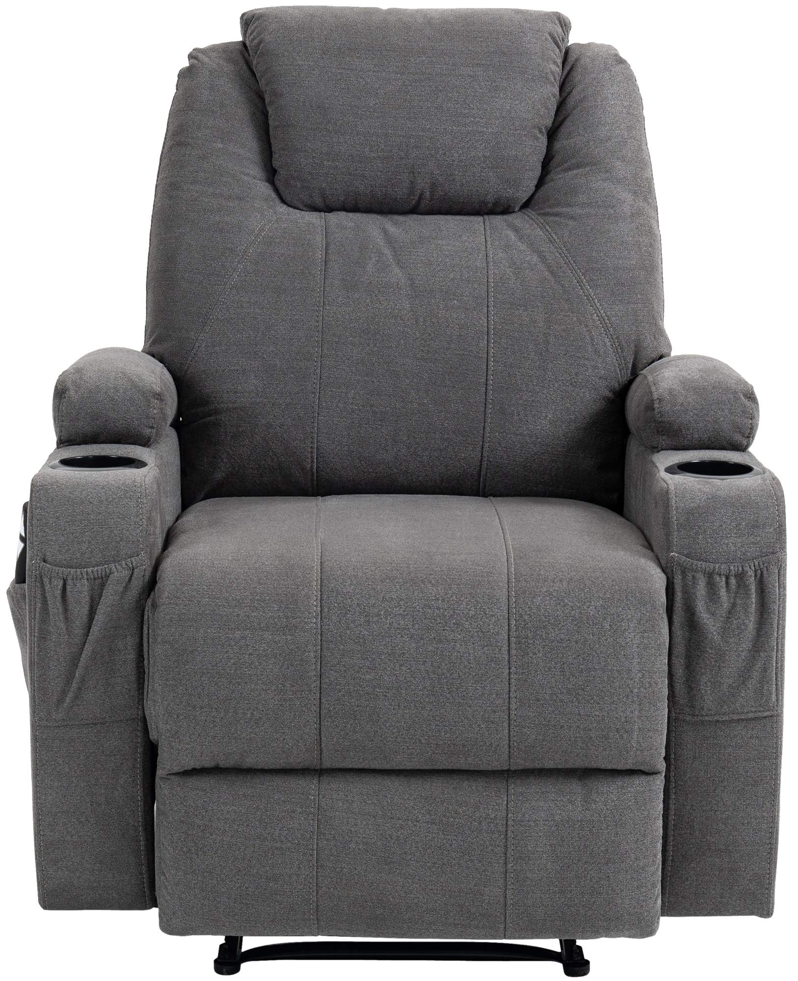 Sessel Hepler mit Massagefunktion Stoff, grau