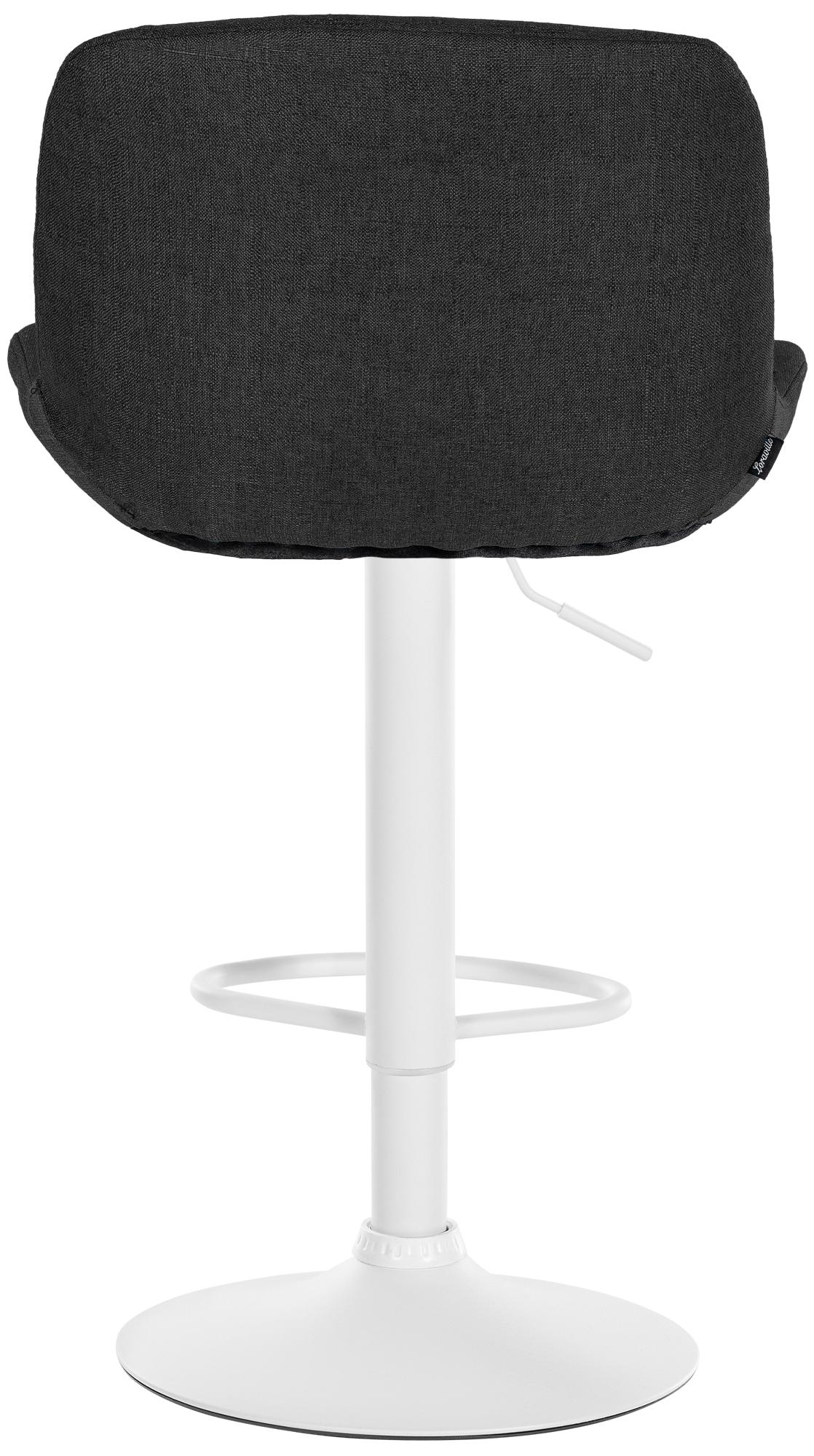 Barhocker Solon Weiß Samt, schwarz