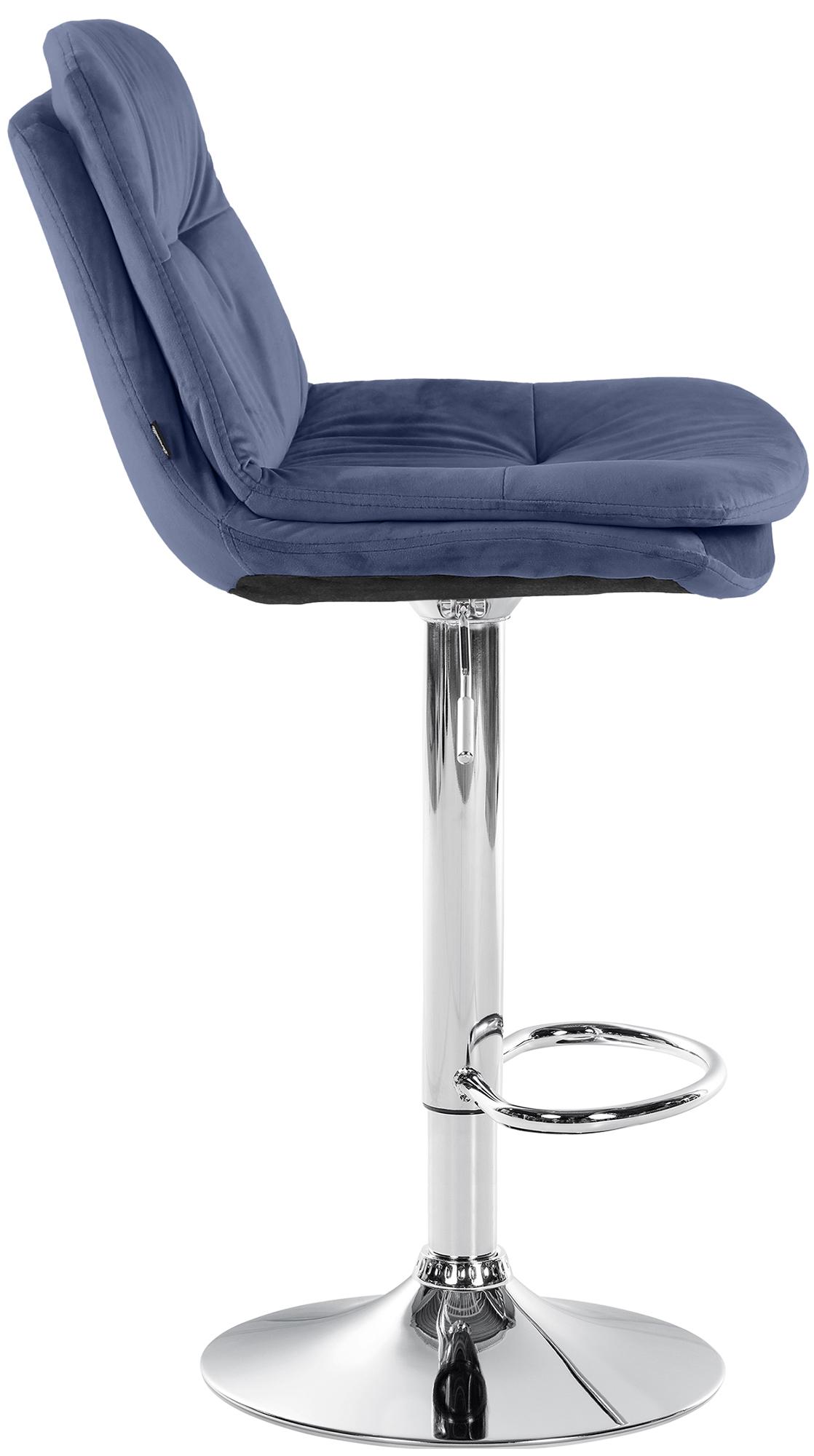 Barhocker Laurel Samt chrom, blau