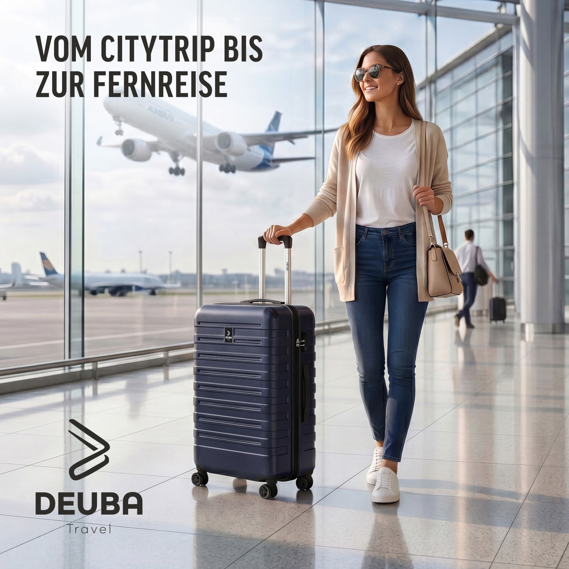 Hartschalenkoffer New York Set 3-tlg Dunkelblau Rollen 360º ABS