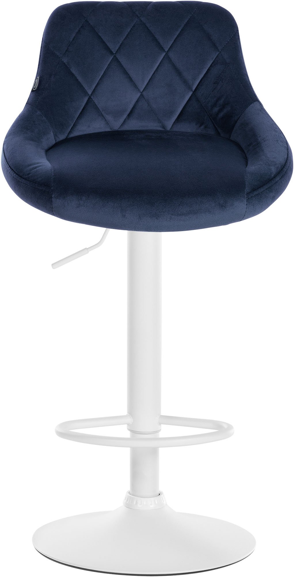 2er Set Barhocker Lazio Samt weiß, blau