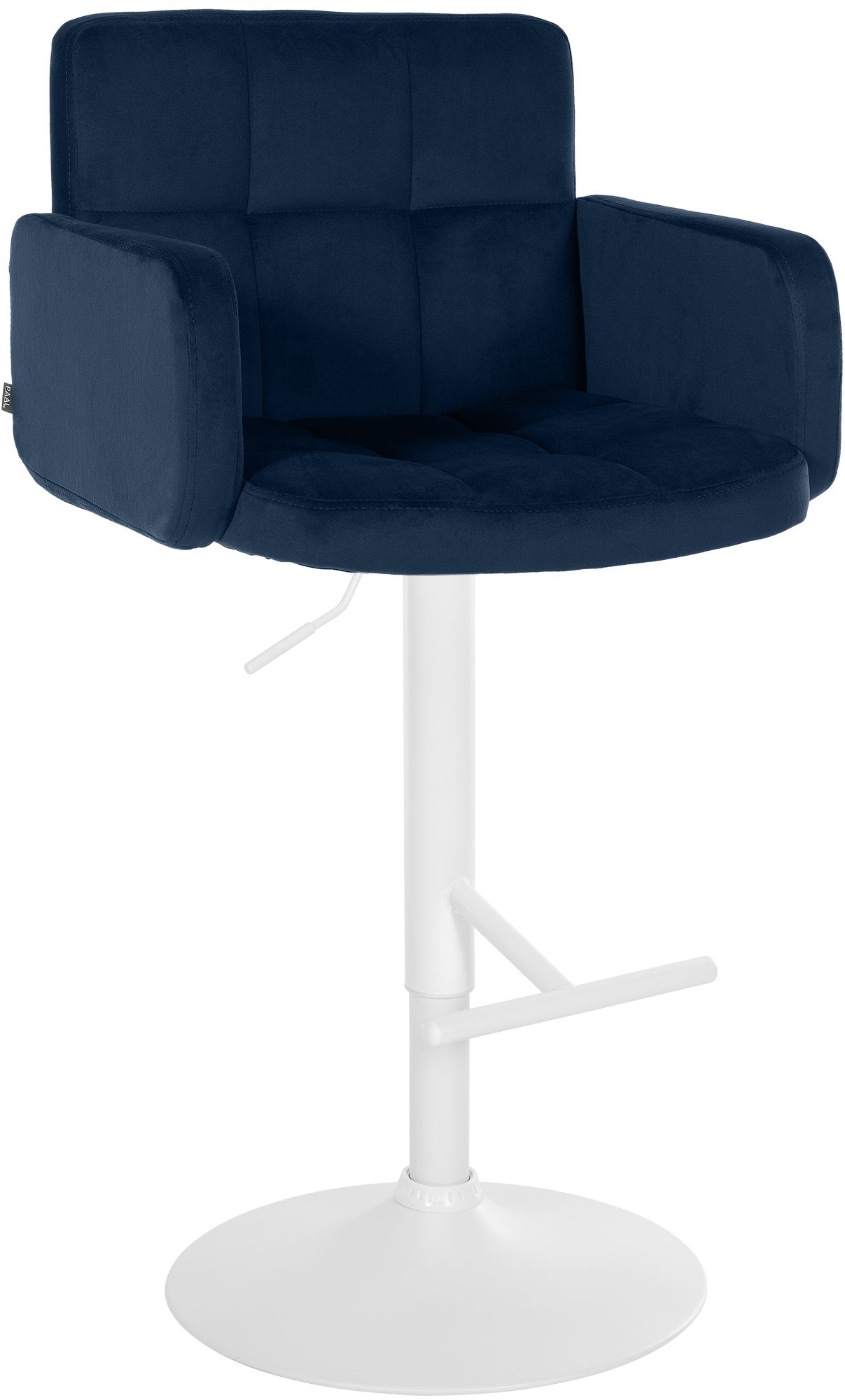 Barhocker Los Angeles Samt weiß, blau