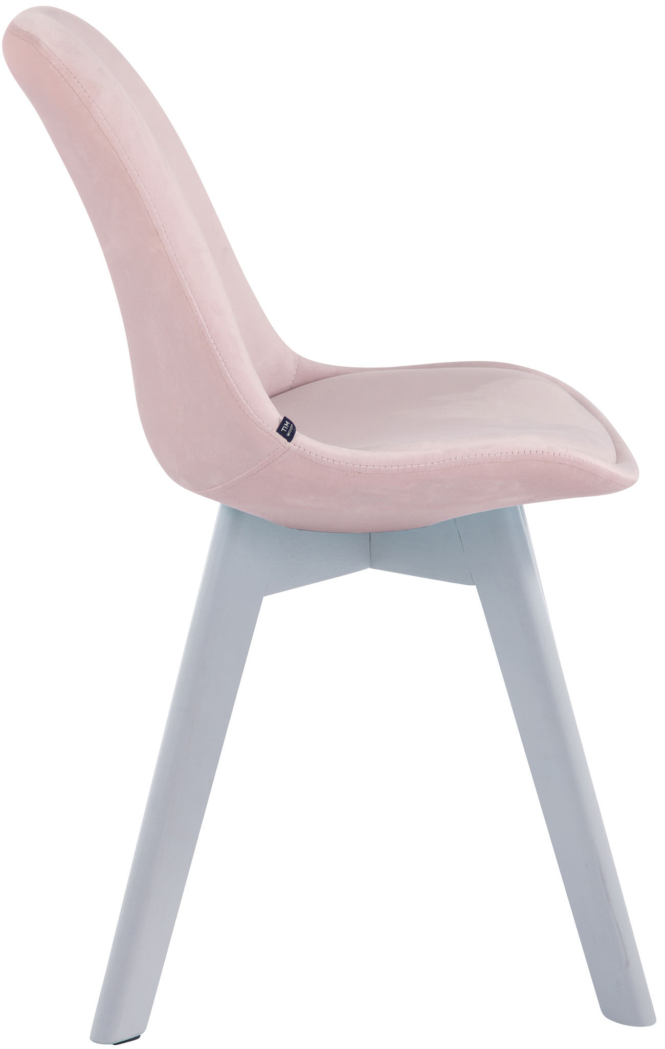4er Set Besucherstühle Borneo V2 Samt weiß, pink