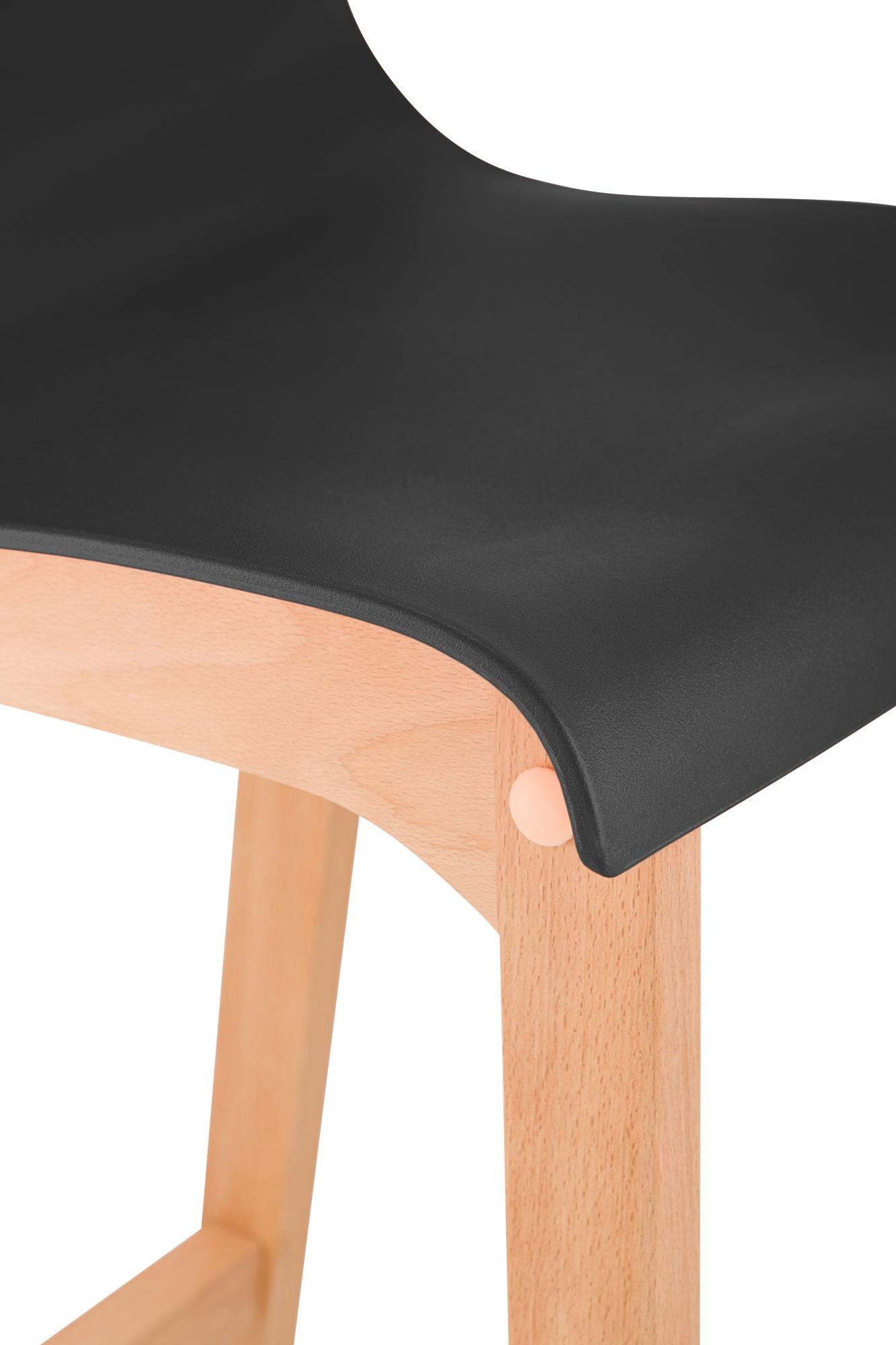 Barhocker Hoover Natura 4-Fuß Gestell, schwarz