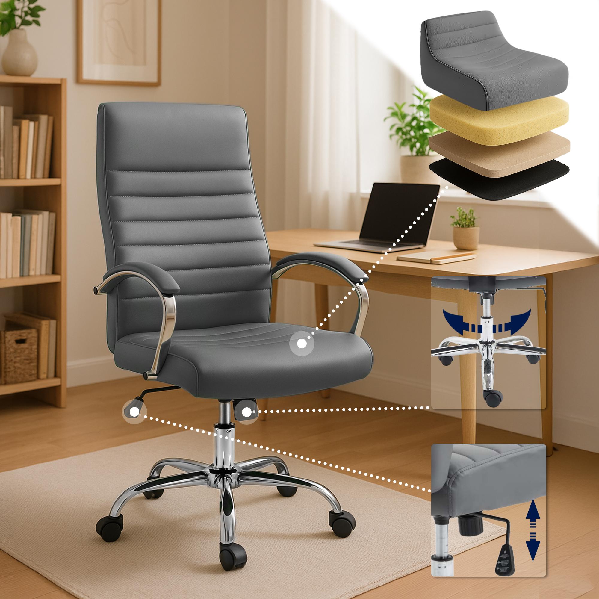 Bürostuhl Valais Kunstleder, grau