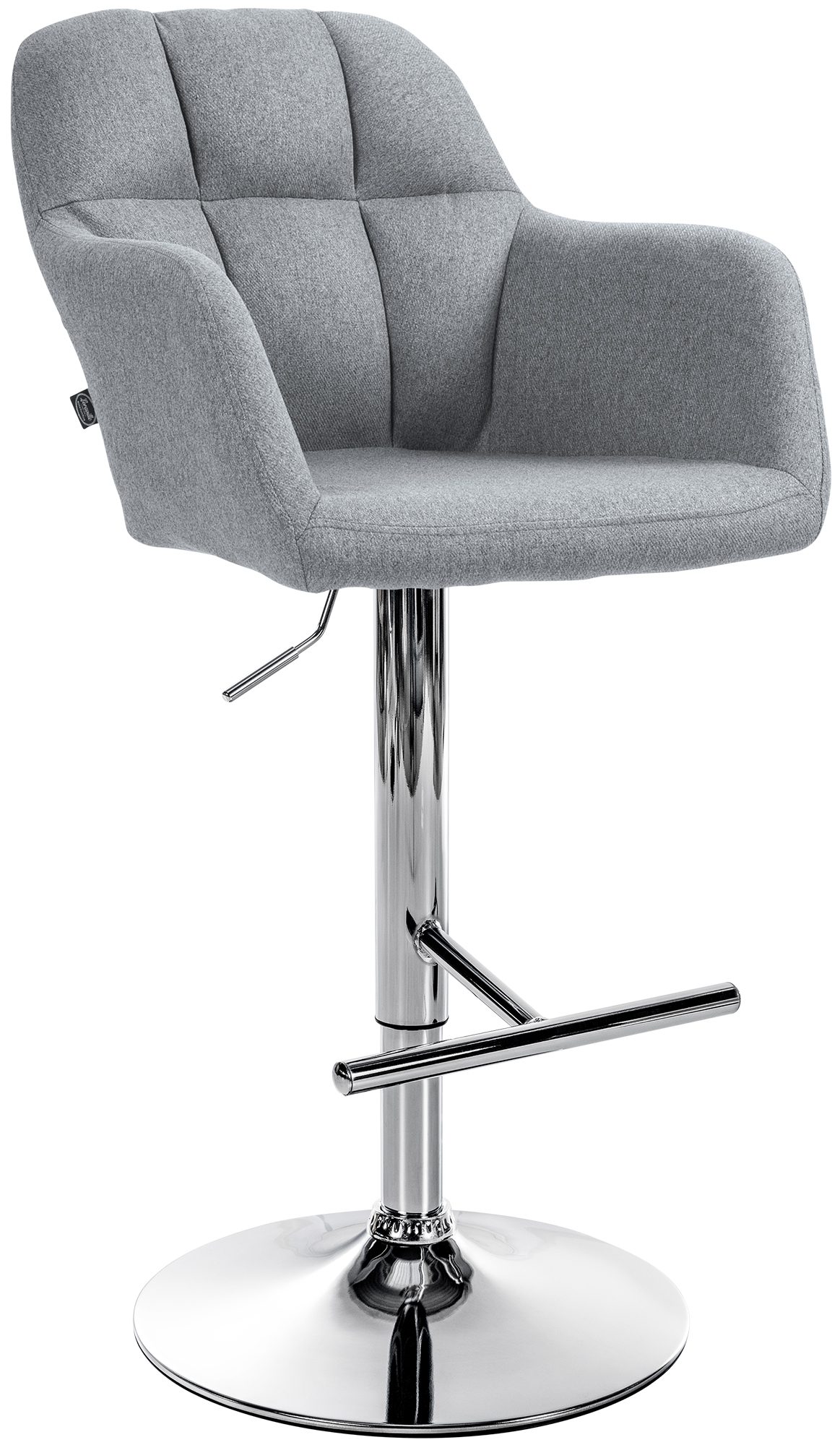 Barhocker Natoma Stoff chrom, grau