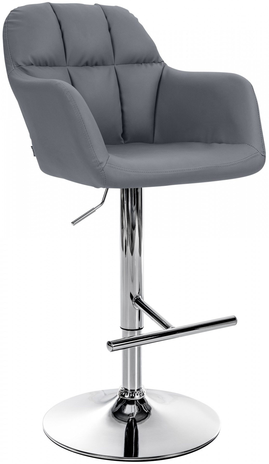 Barhocker Natoma Kunstleder chrom, grau