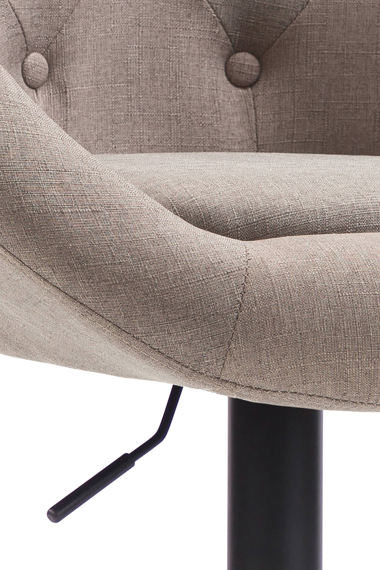 Barhocker London V2 Stoff schwarz, taupe
