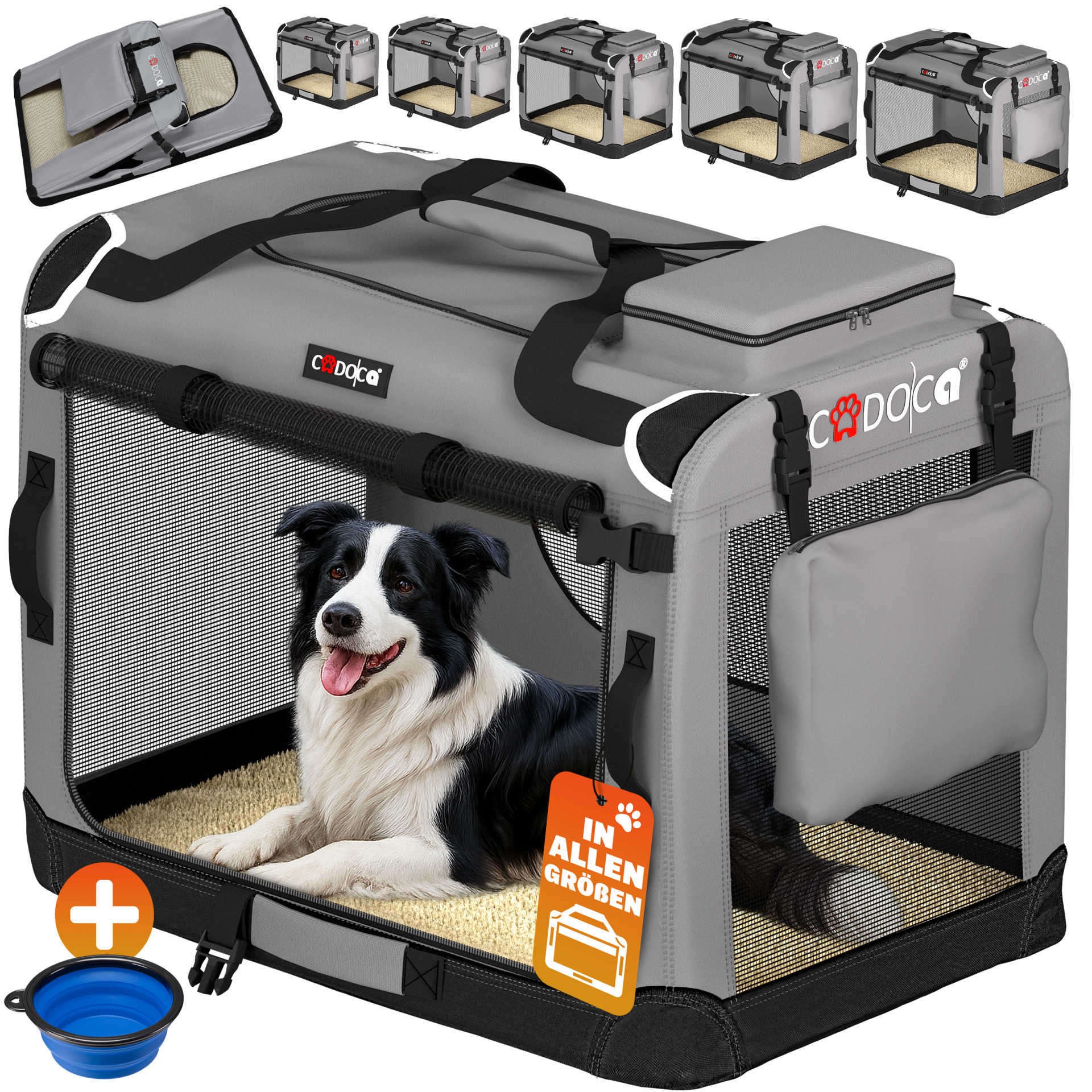Hundebox faltbar XL 82x56x58cm Grau