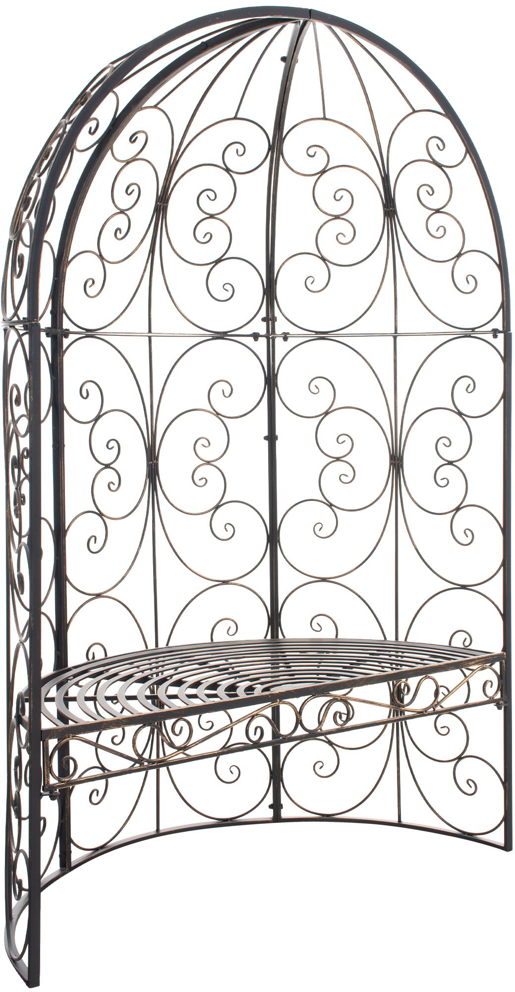 Halbpavillon Rosie mit Sitzbank, bronze