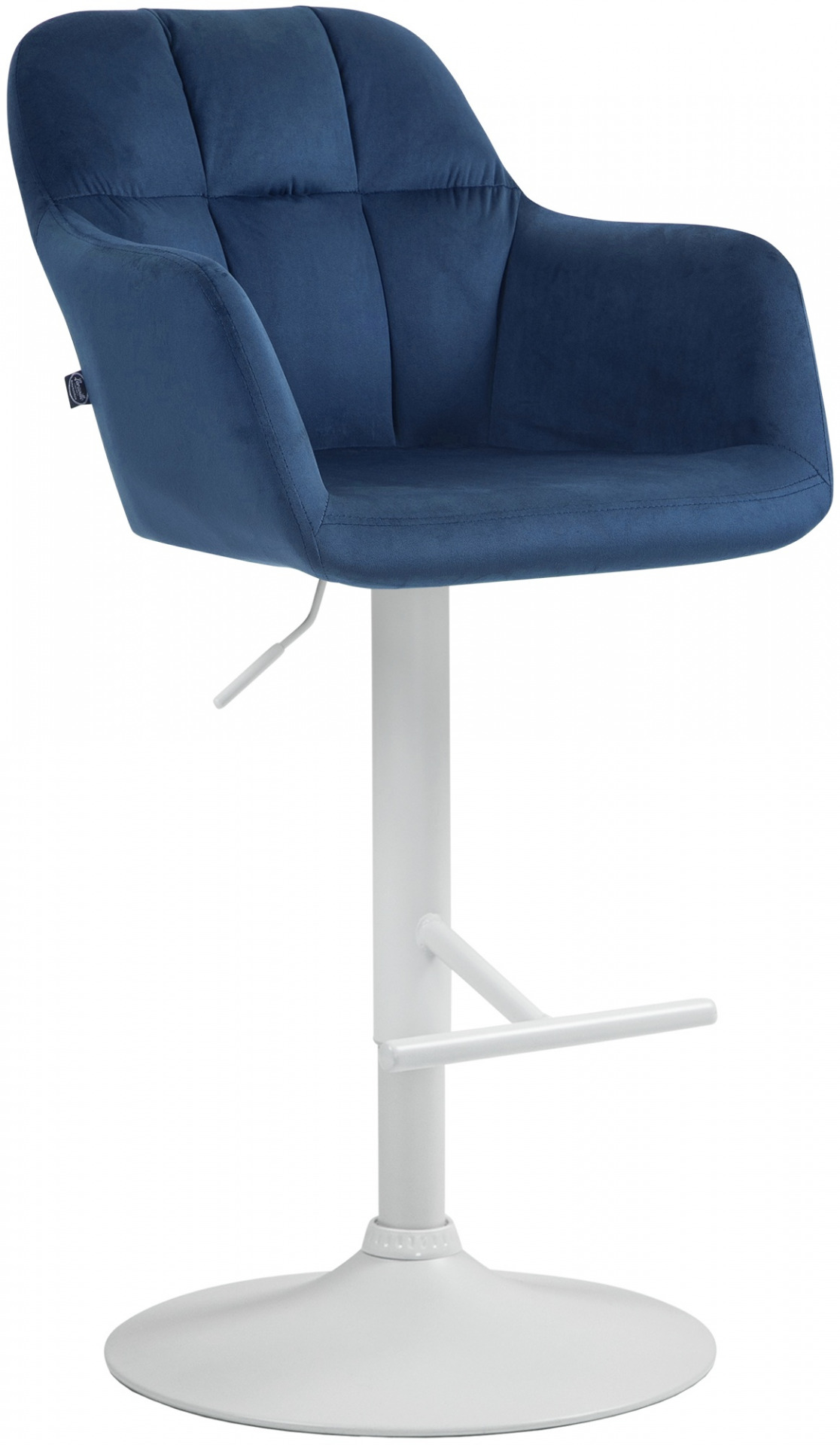 Barhocker Natoma Samt weiß, blau