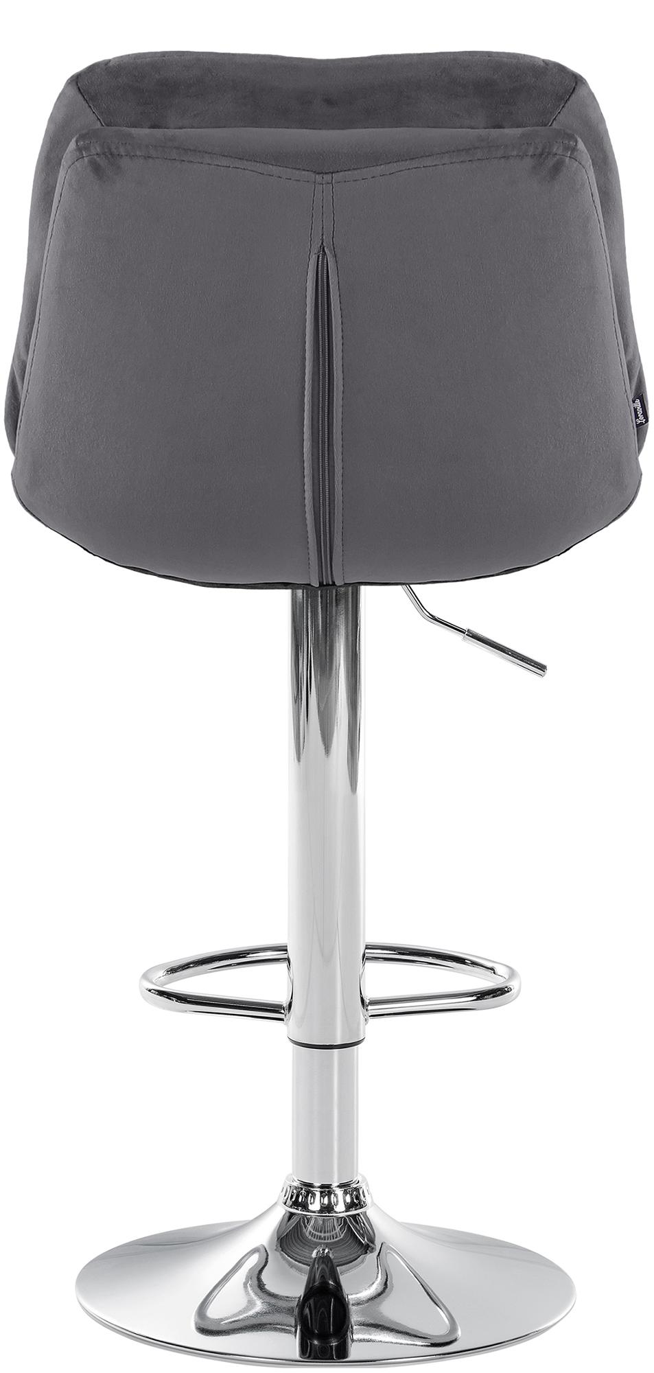 Barhocker Laurel Samt chrom, dunkelgrau