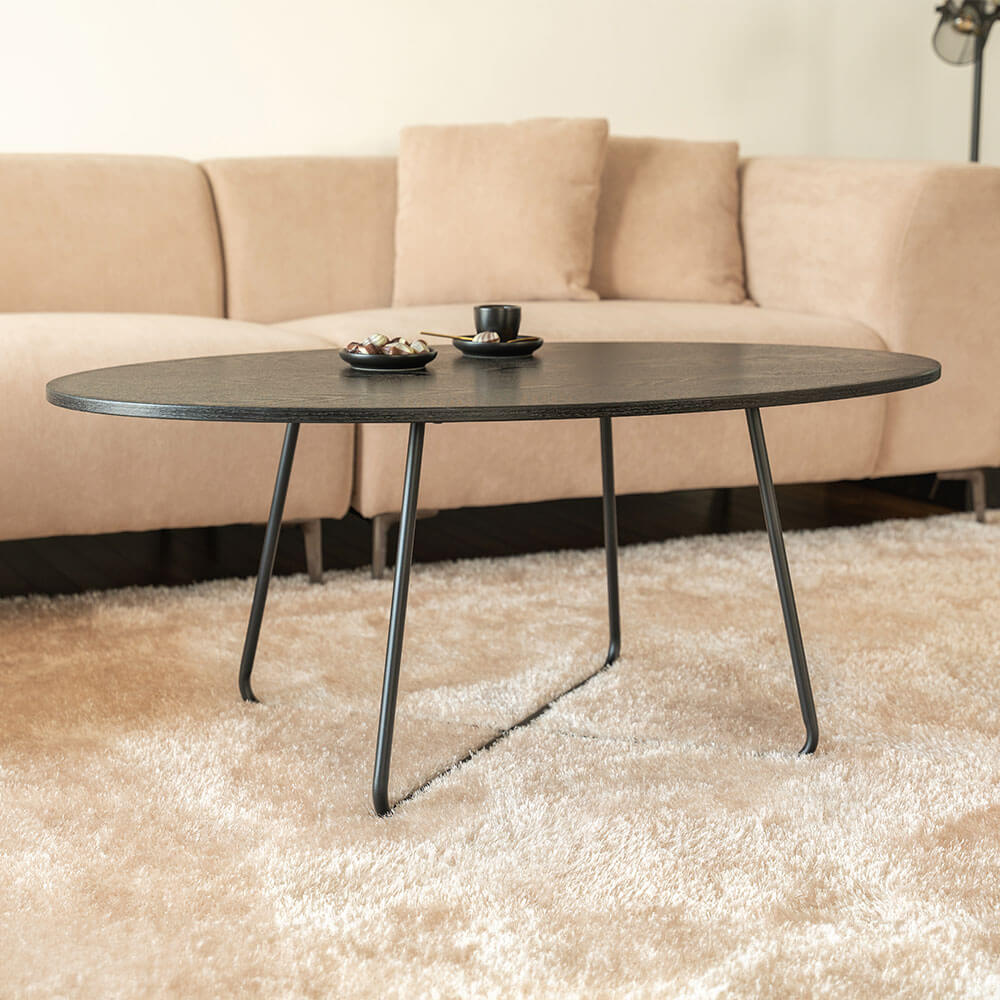 Couchtisch Oval NOVARIS - 110 x 66 cm Dark Oak