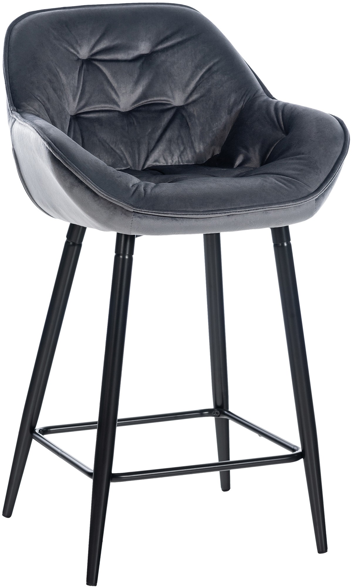 Barhocker Gibson 76 Samt, dunkelgrau