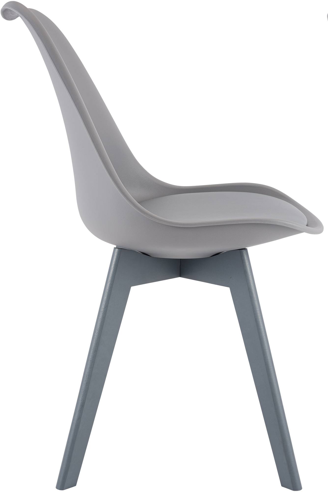 4er Set Stuhl Linares Kunststoff, grau/grau