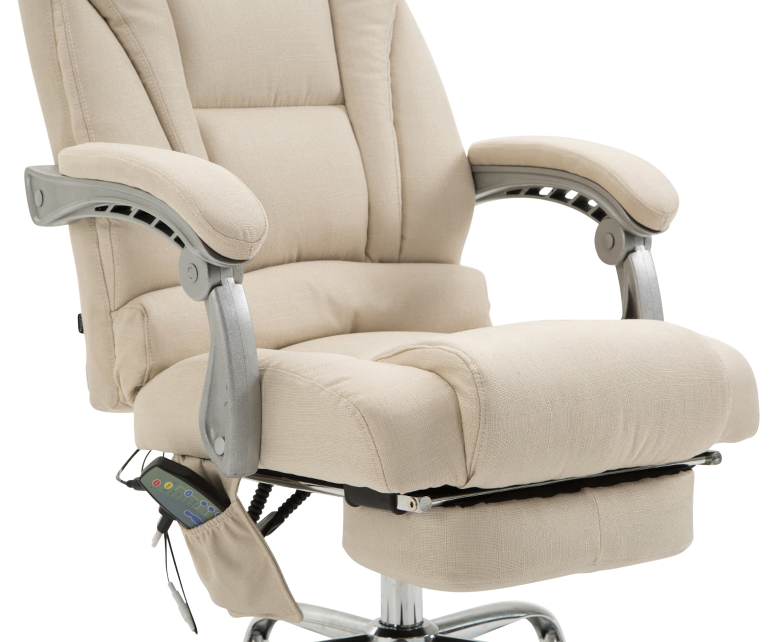 Bürostuhl Pacific Stoff mit Massagefunktion, creme