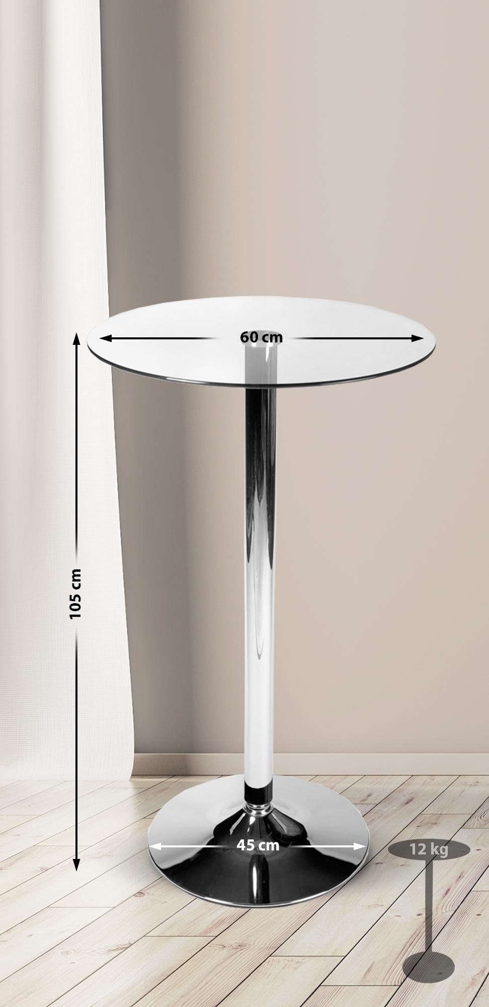 Glastisch rund 105 cm, klarglas