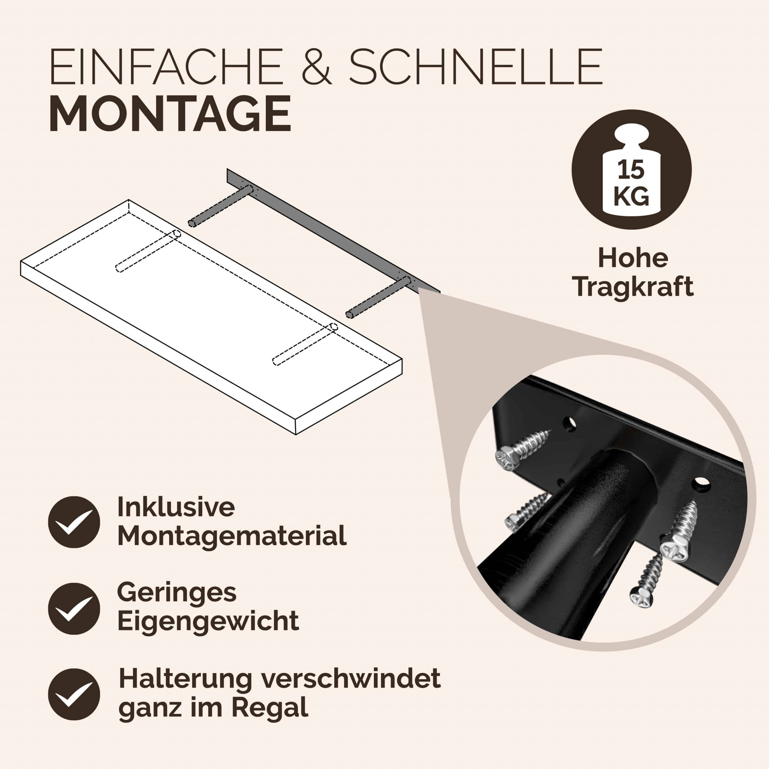 Schweberegal 50cm weiß matt