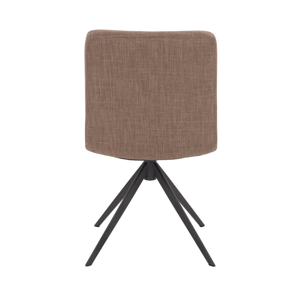 Esszimmerstuhl drehbar Webstoff NODA – 2er Set Grau / Braun