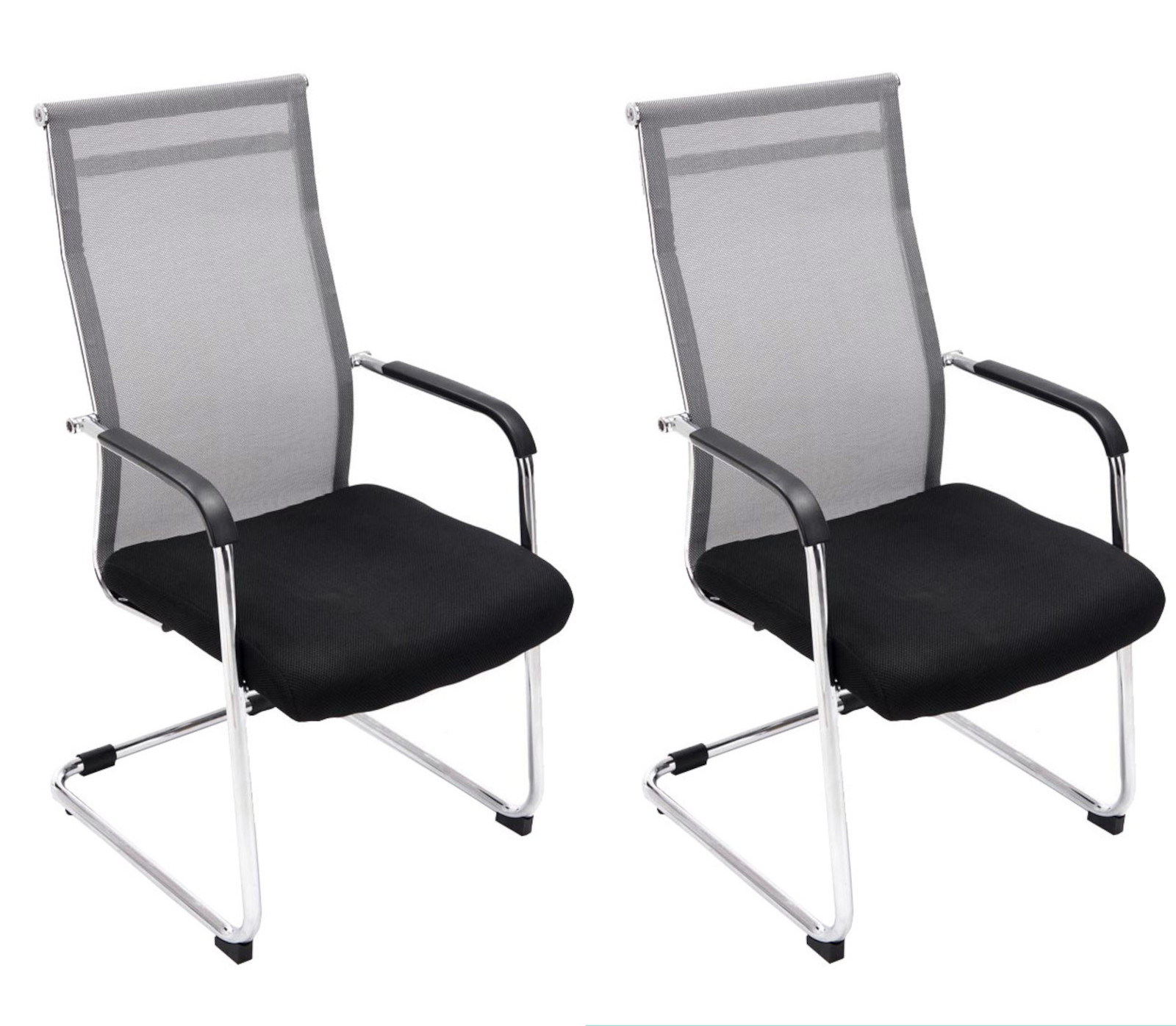 2er Set Besucherstühle Brenda, grau
