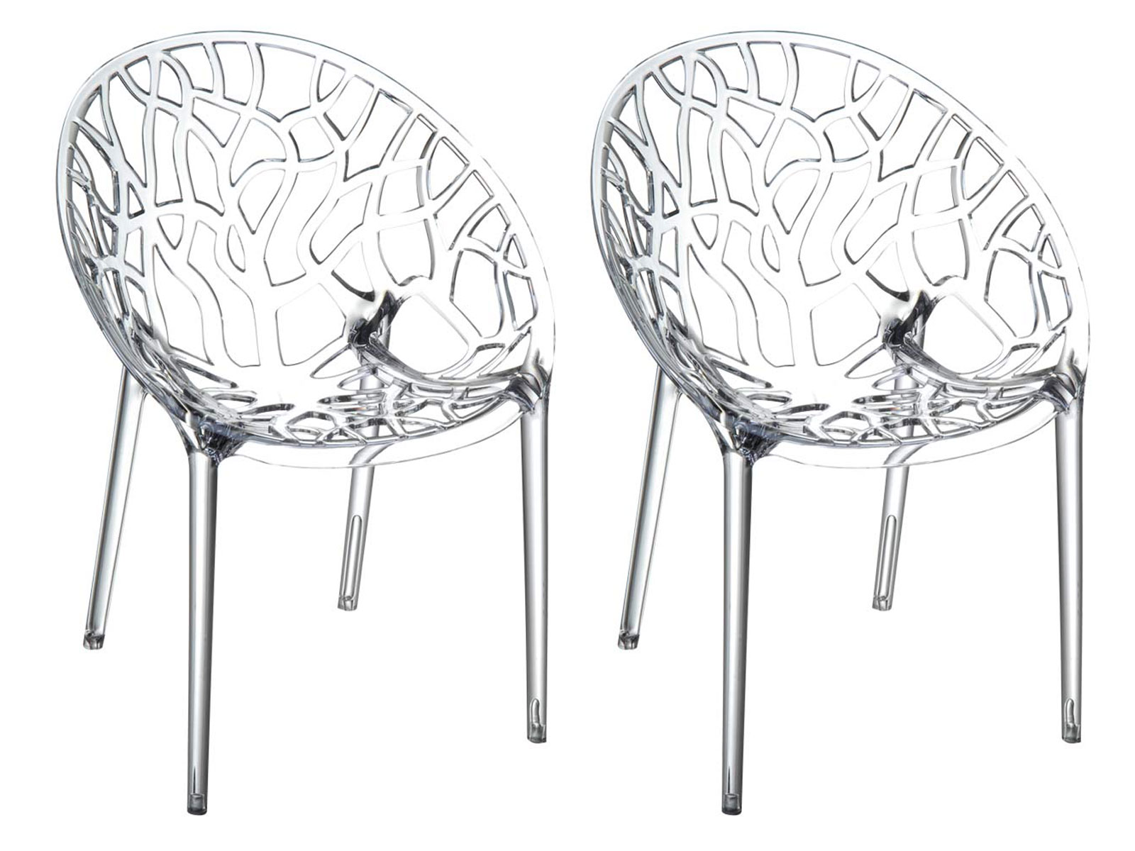 2er SET Stapelstuhl CRYSTAL, transparent