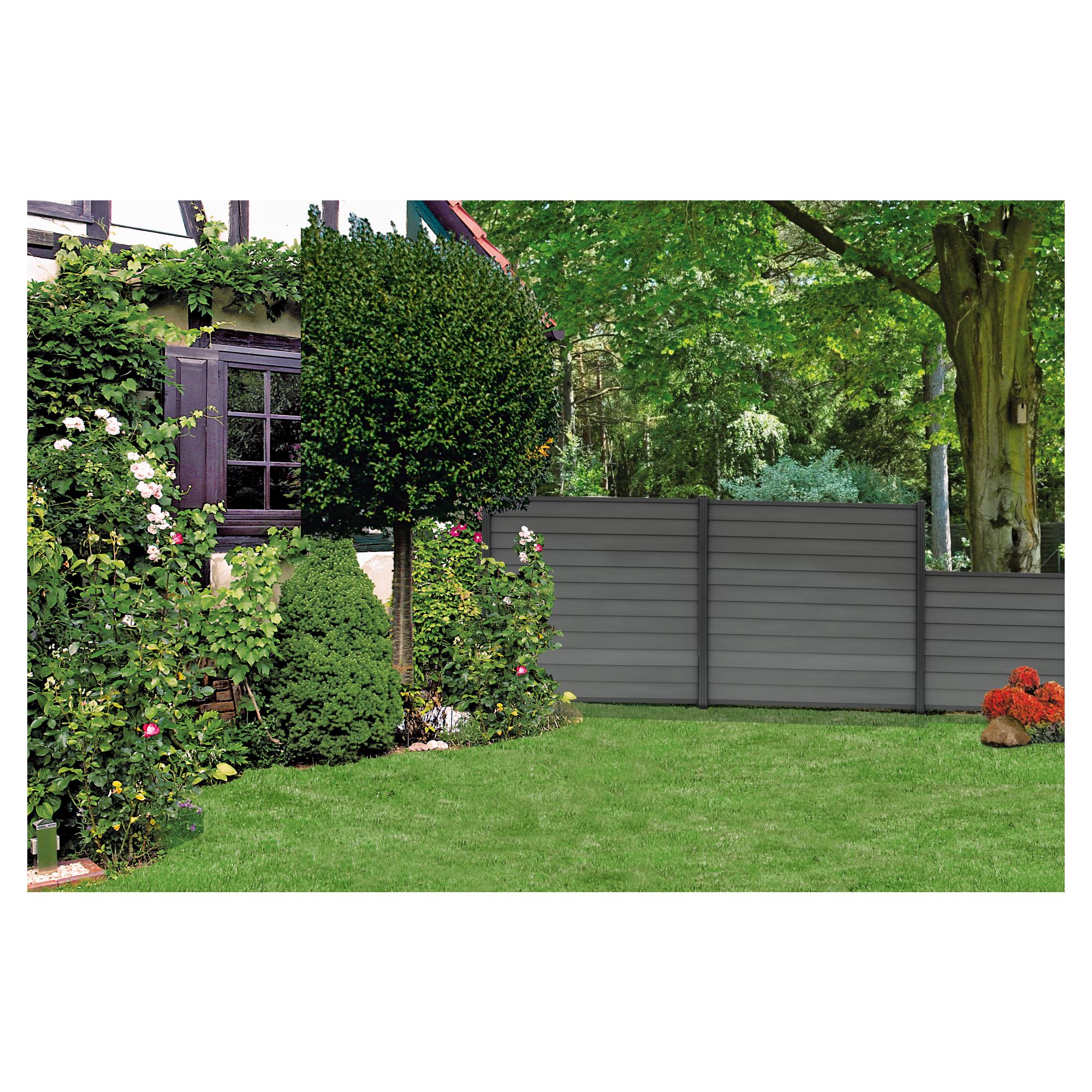 SKÄR-Serie BPC-Steckzaunsystem, Schwedenprofil, ANTHRAZIT, 1796 x 20 x 148 mm