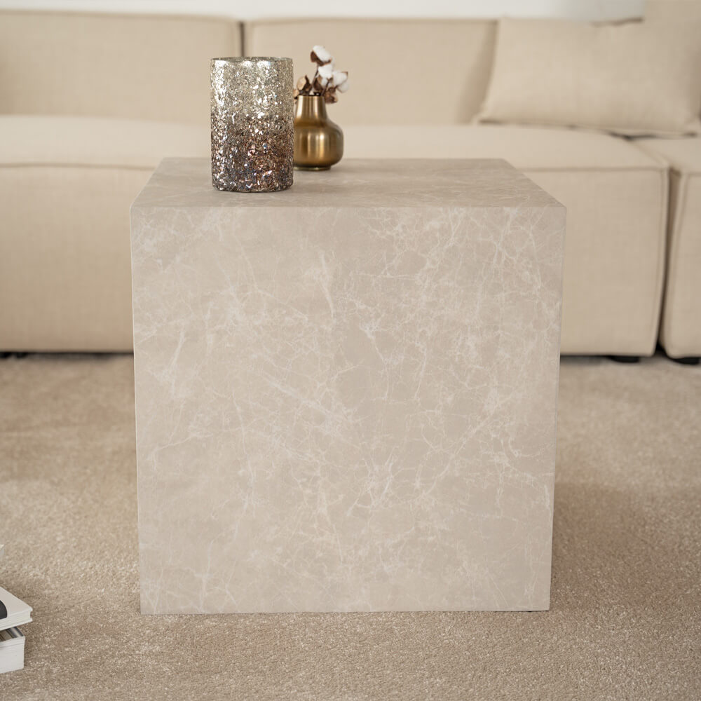 Couchtisch Marmor AMIRI M - 50 x 50 cm Beige