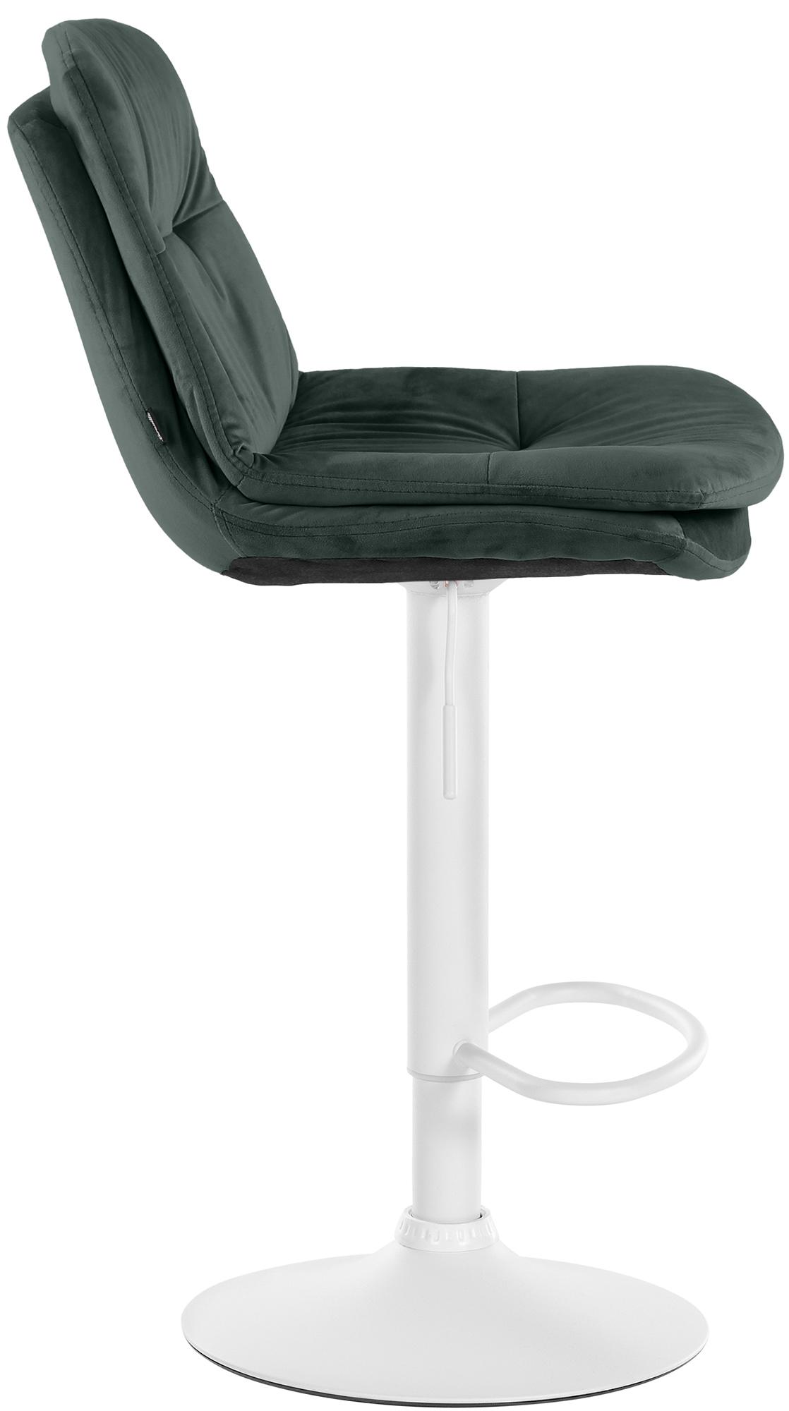 Barhocker Laurel Samt weiß, dunkelgrün