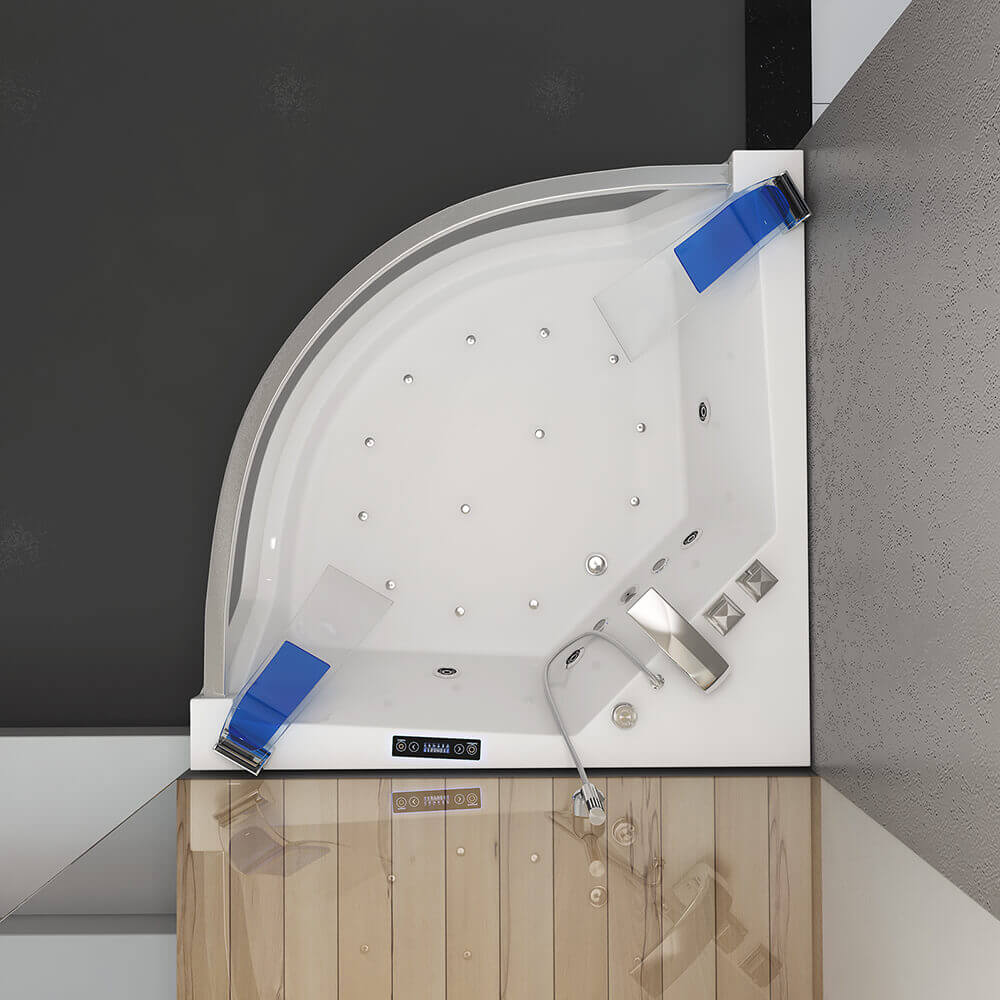 Whirlpool Badewanne mit Lichttherapie ATLANTIC L 140 x 140 cm