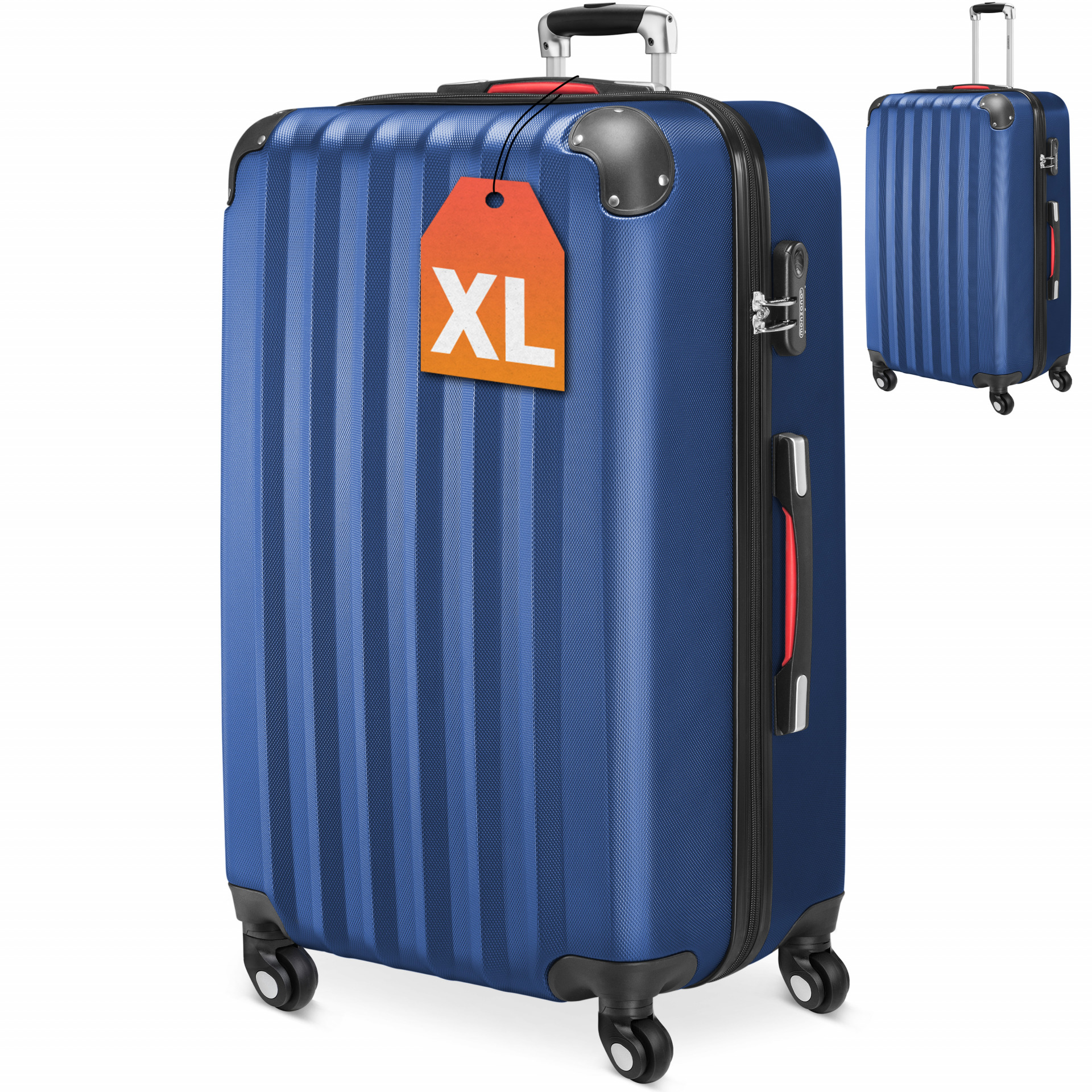 Hartschalenkoffer XL Rollen 360º Reisekoffer 90L Blau ABS