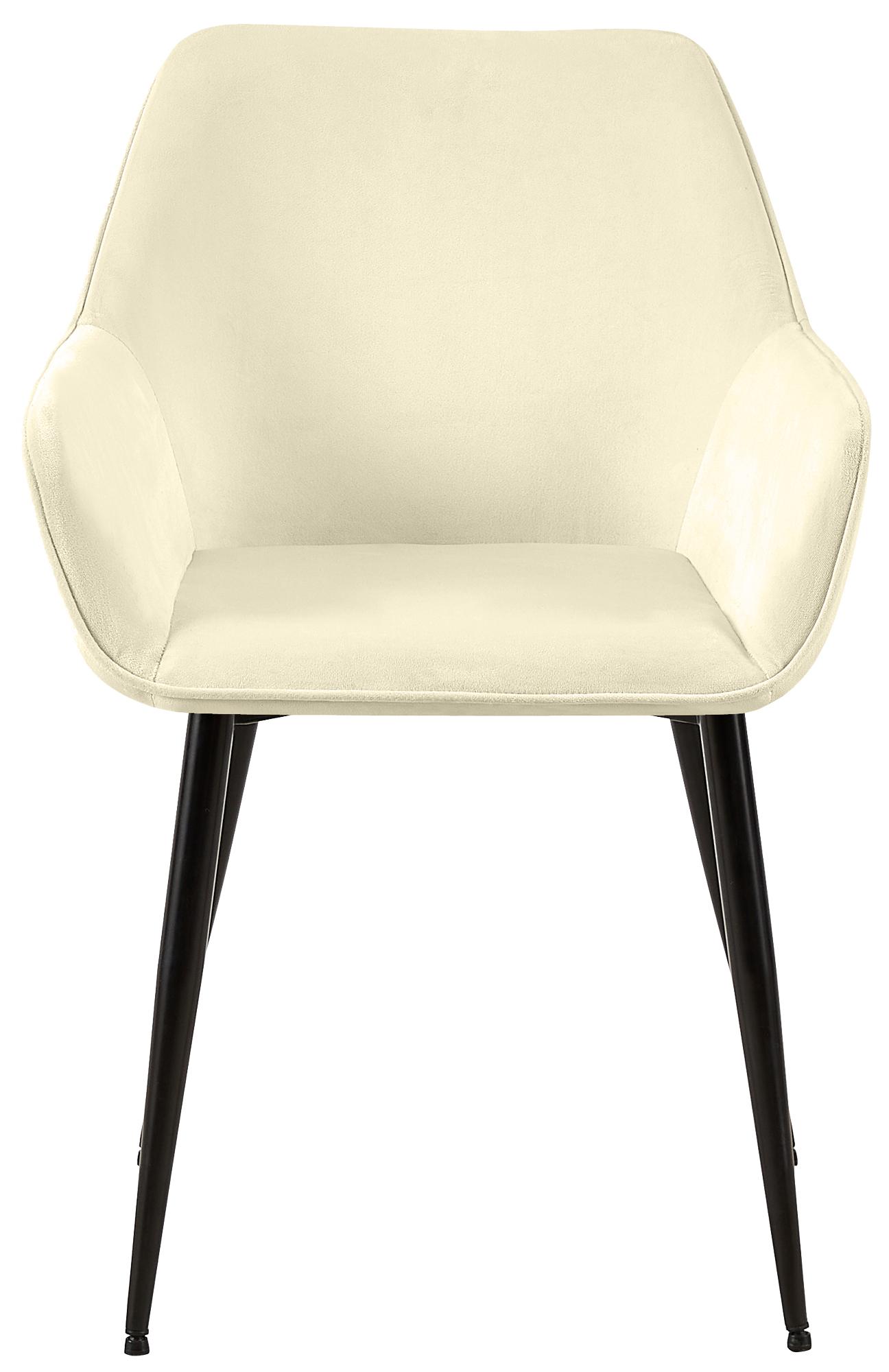 2er Set Esszimmerstuhl Vessa Samt, creme
