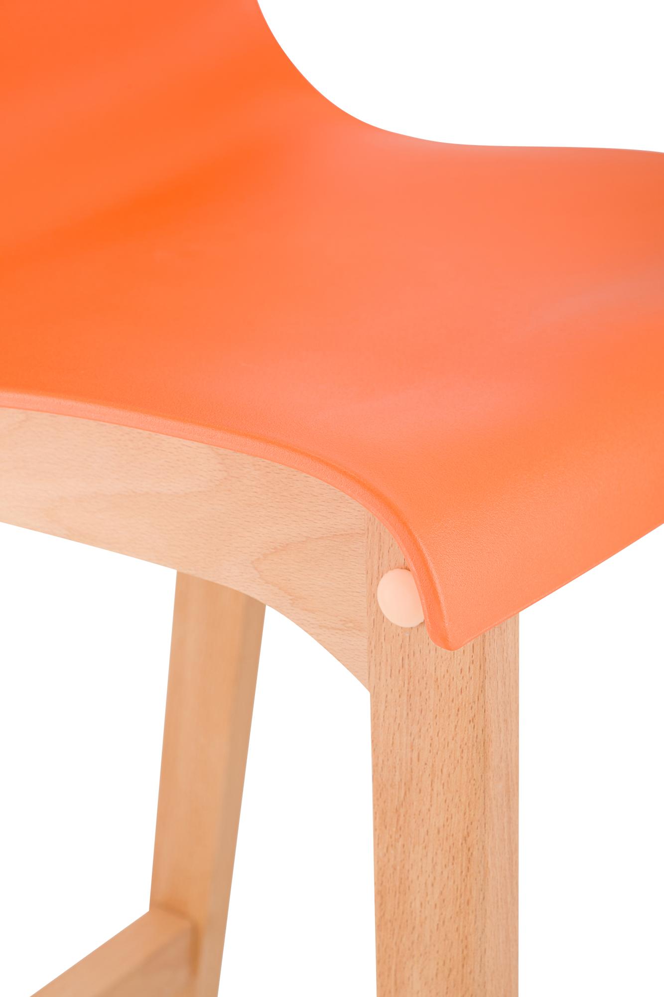 Barhocker Hoover Natura 4-Fuß Gestell, orange