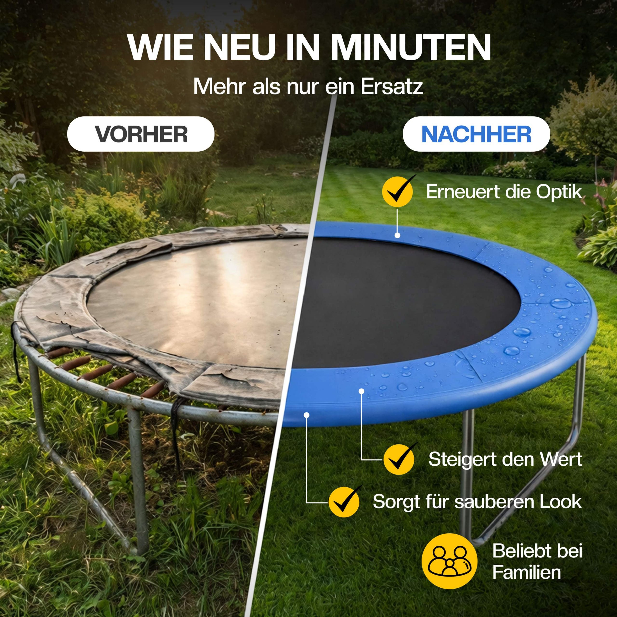 Trampolin Randabdeckung Blau Ø305cm